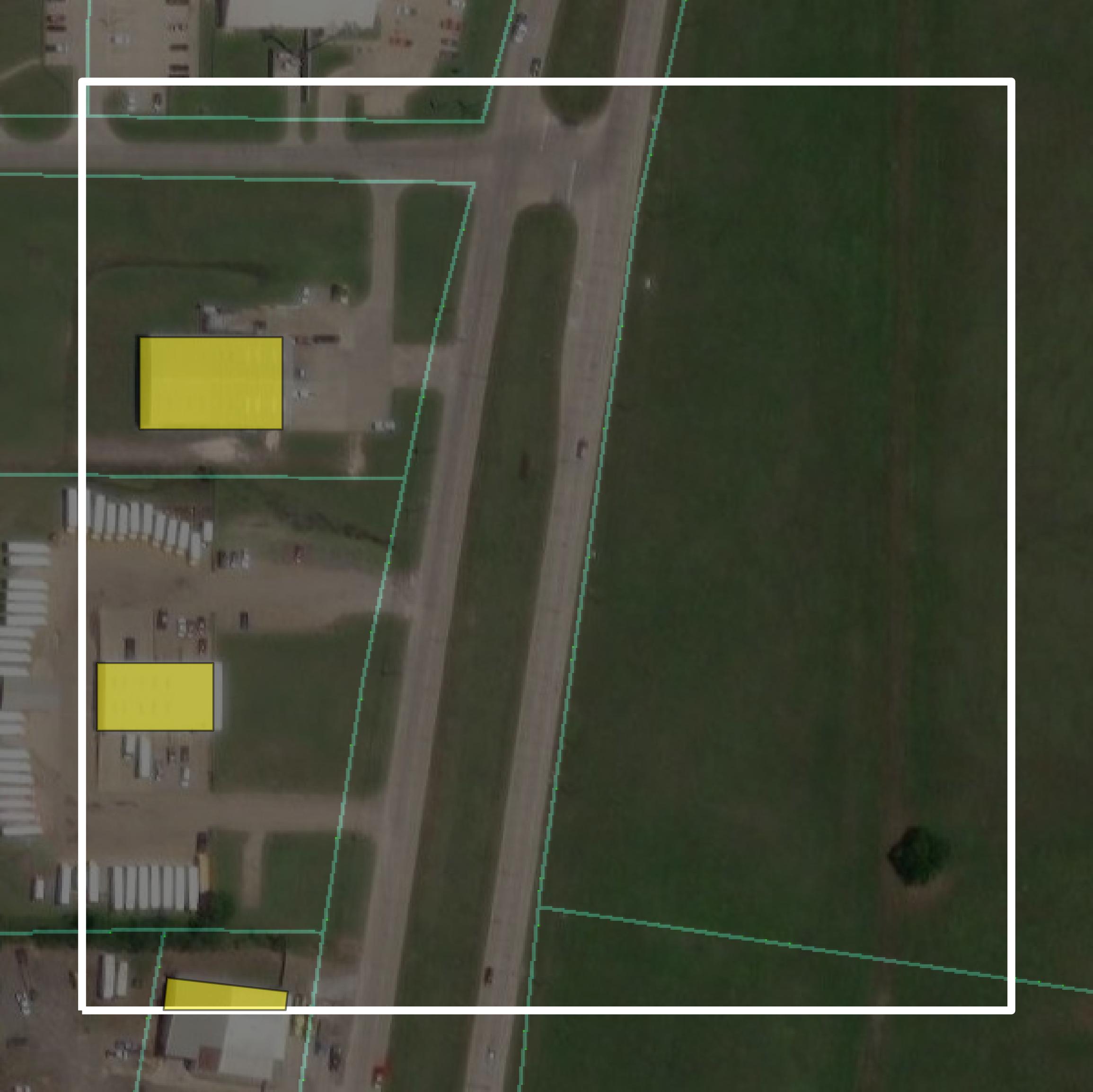 This image shows parcel and building data in Kaufman County created using GIS data in Equator.