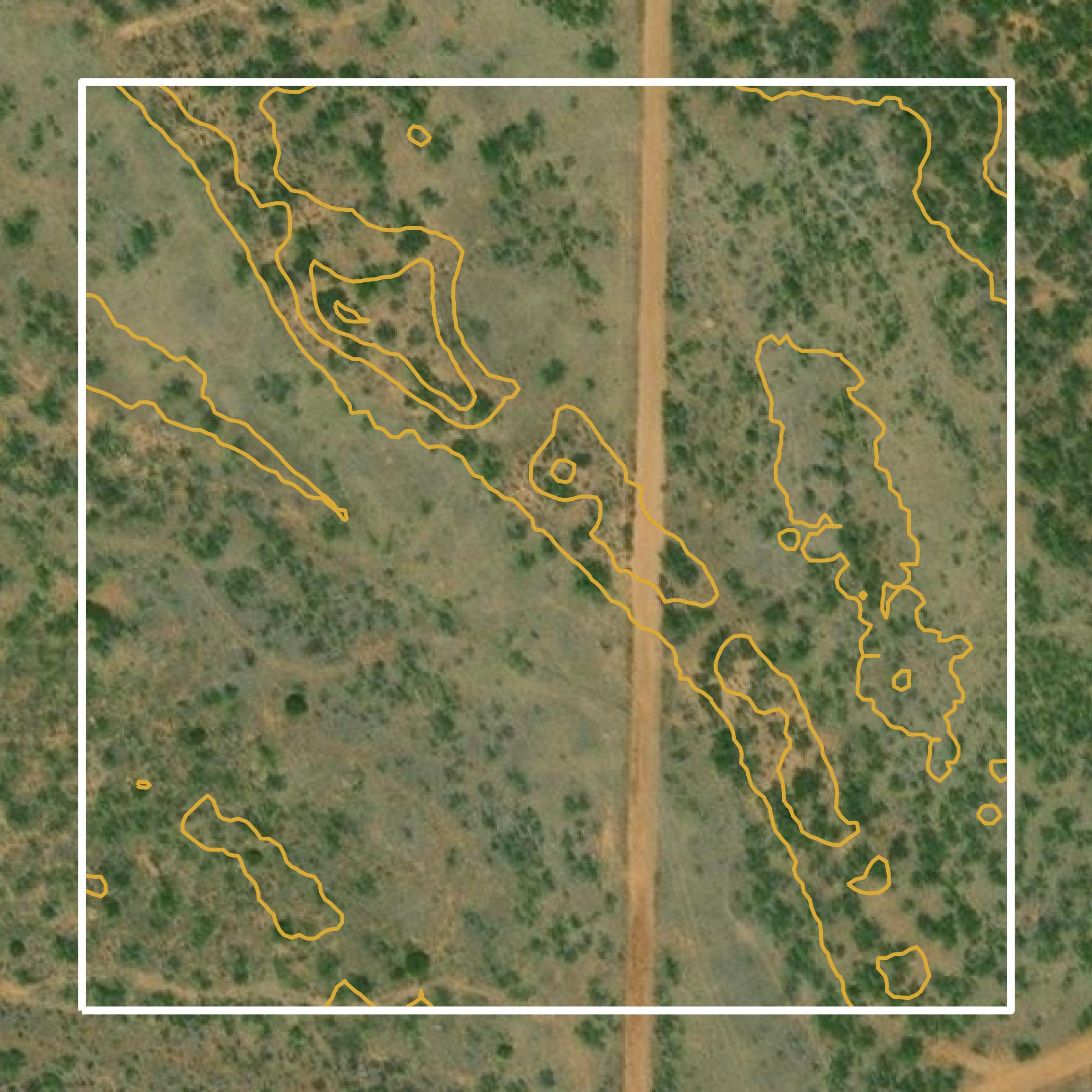 This image shows a contour map in Kent County created using GIS data in Equator.