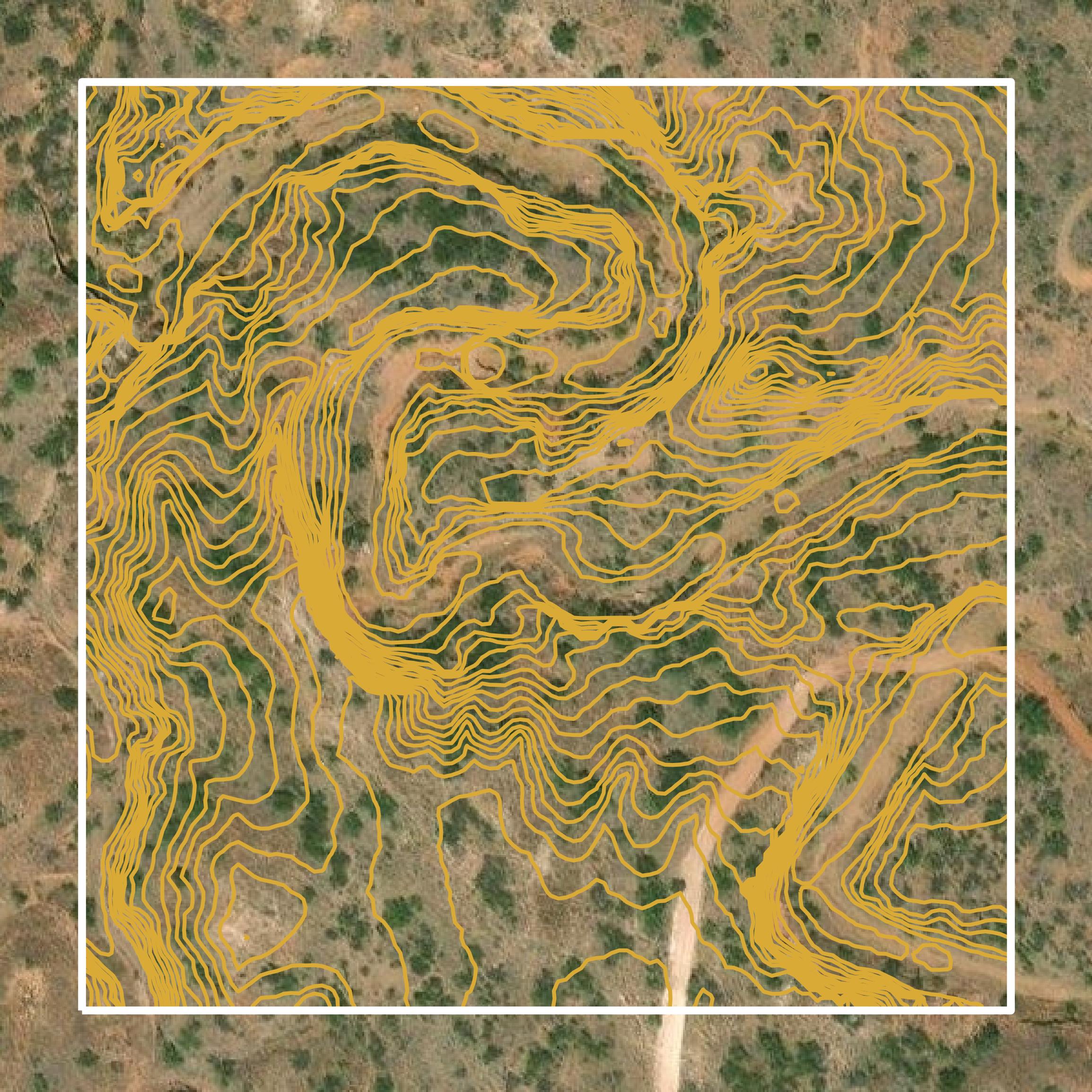 This image shows a contour map in Kent County created using GIS data in Equator.