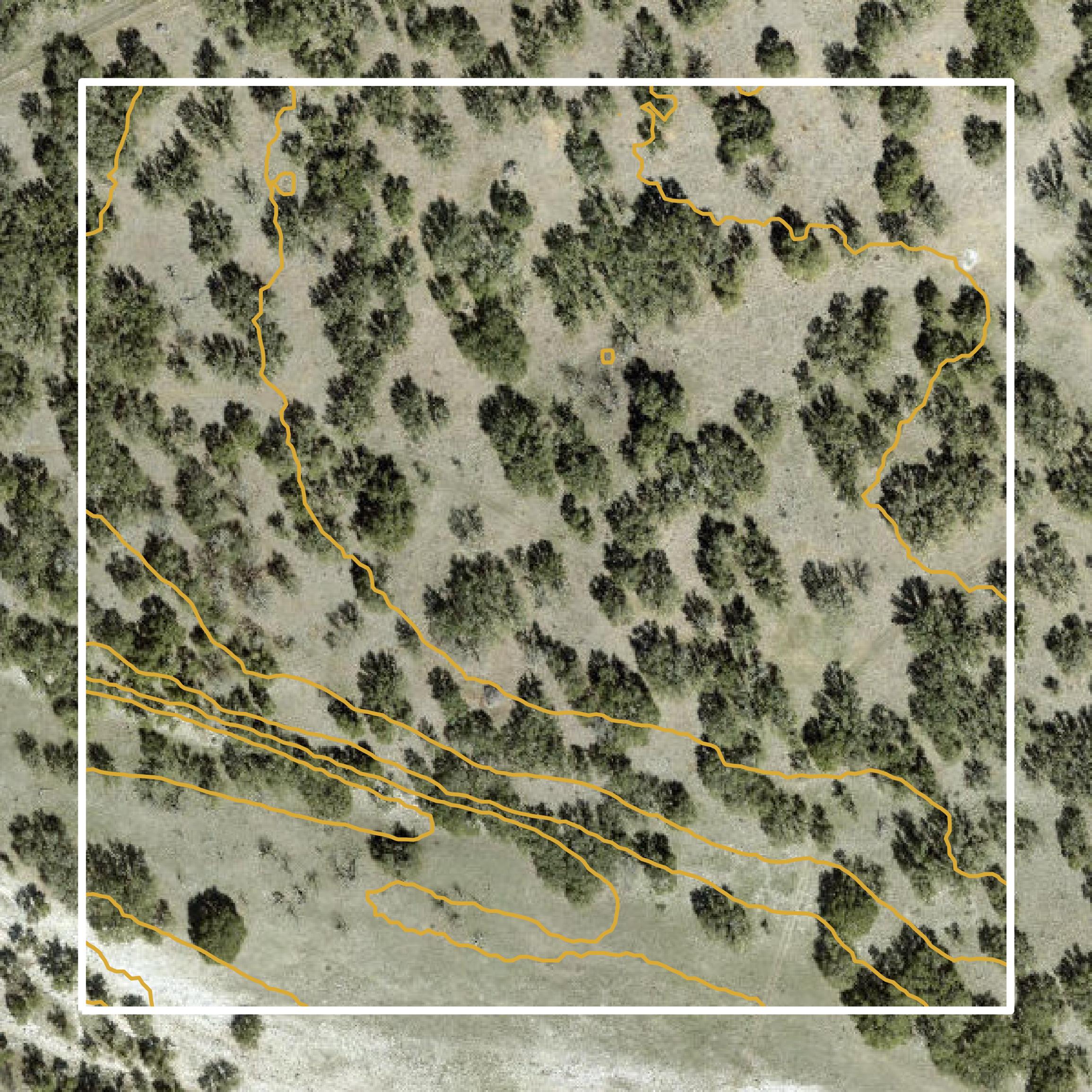 This image shows a contour map in Kerr County created using GIS data in Equator.