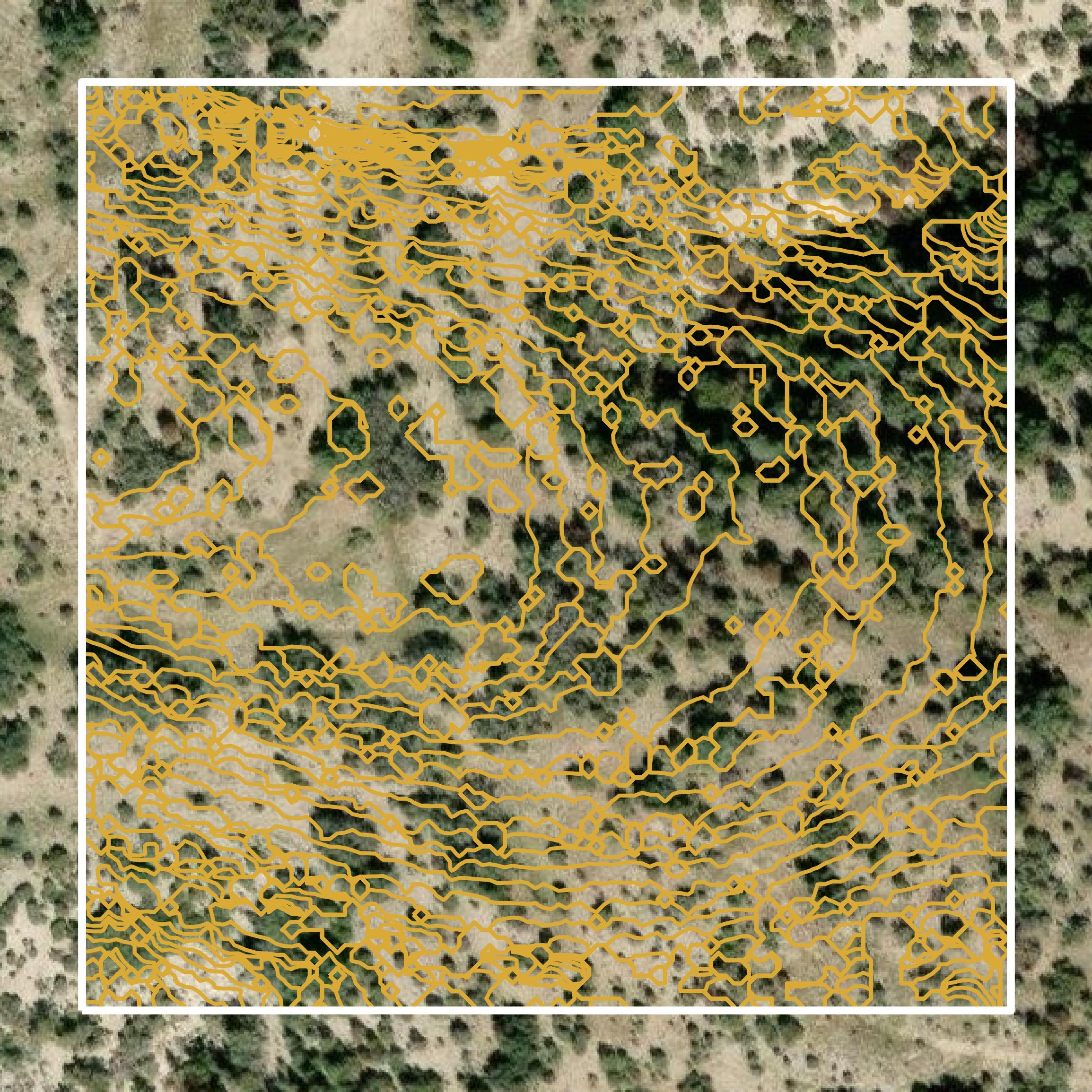 This image shows a contour map in Kimble County created using GIS data in Equator.