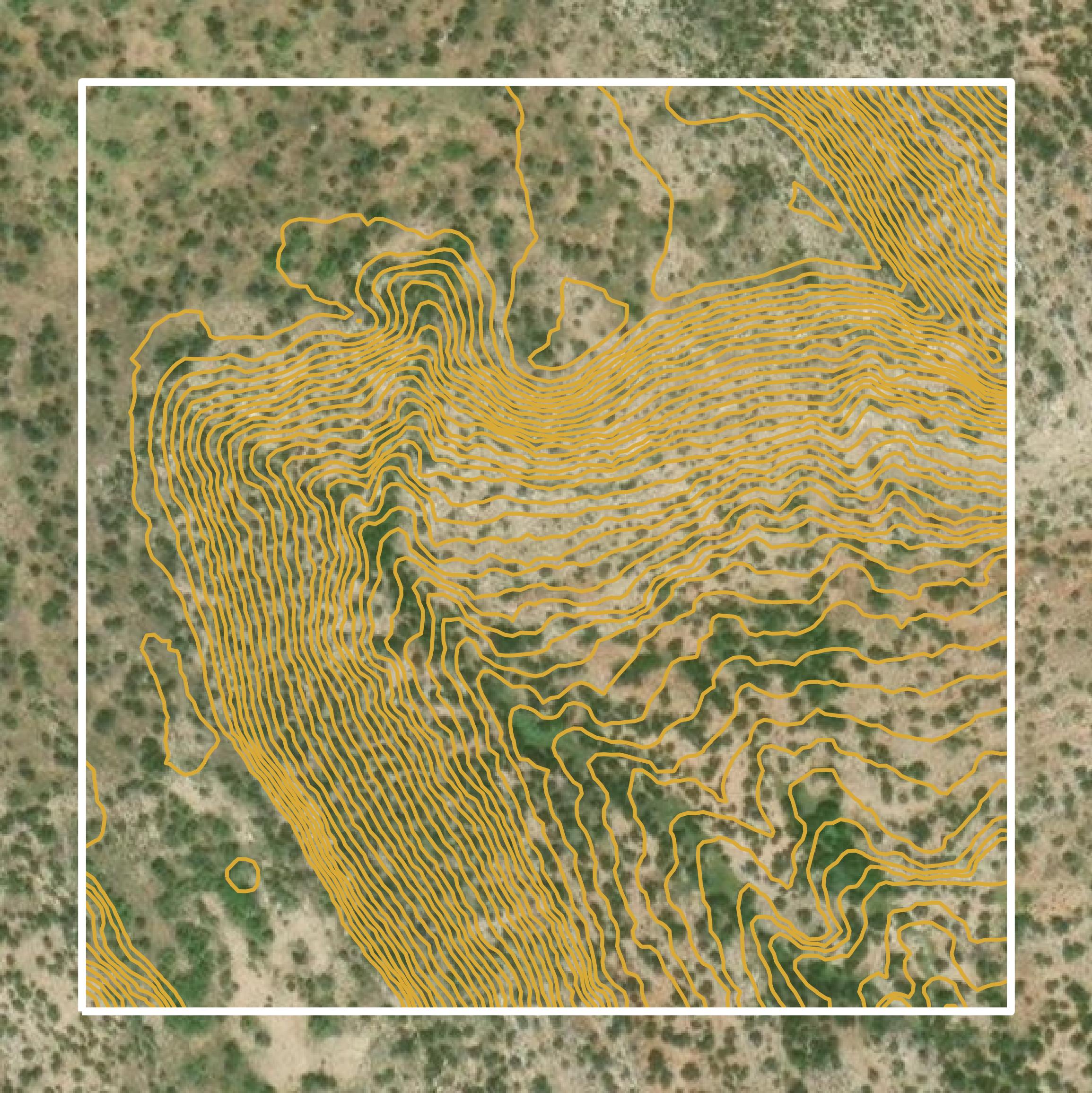 This image shows a contour map in King County created using GIS data in Equator.
