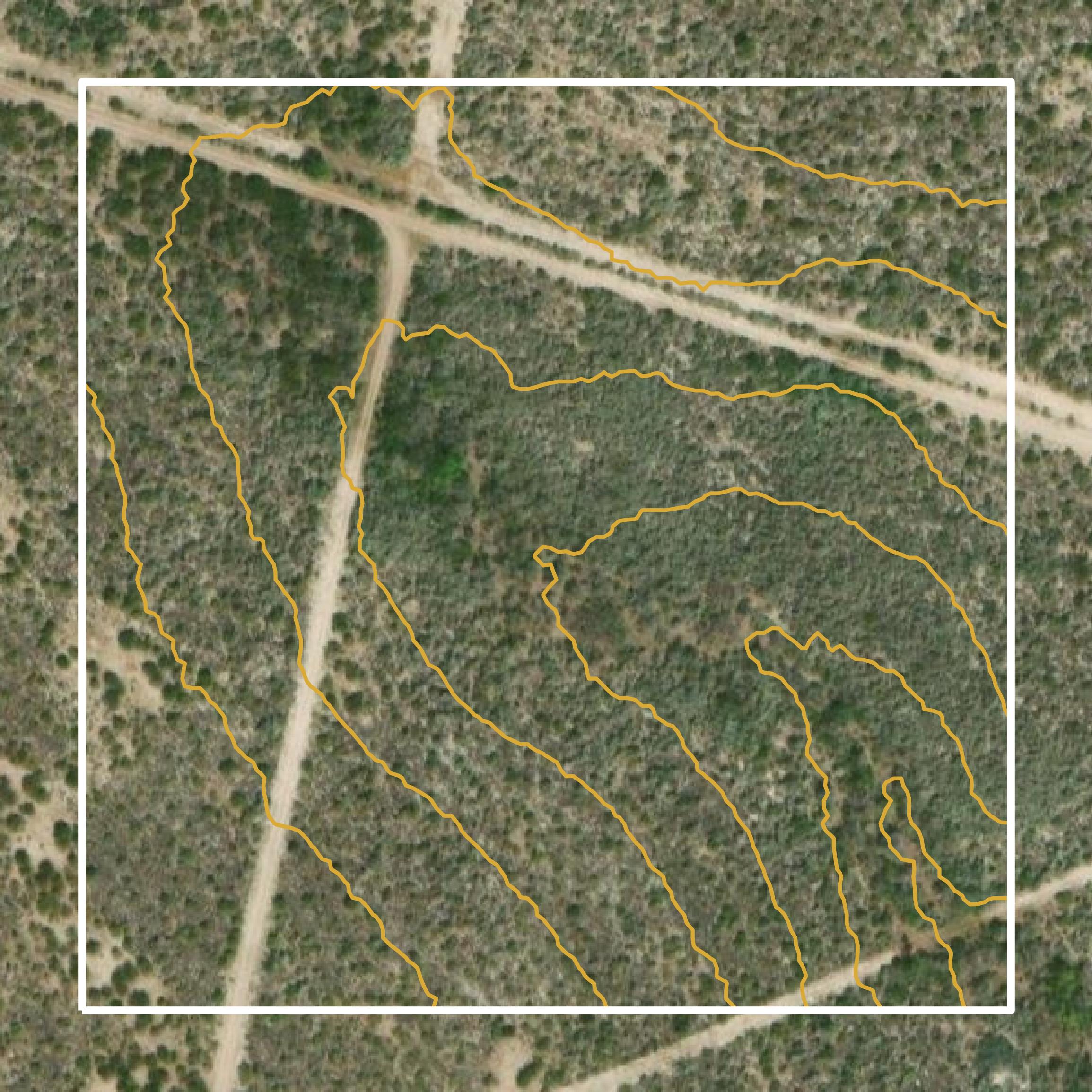 This image shows a contour map in Kinney County created using GIS data in Equator.