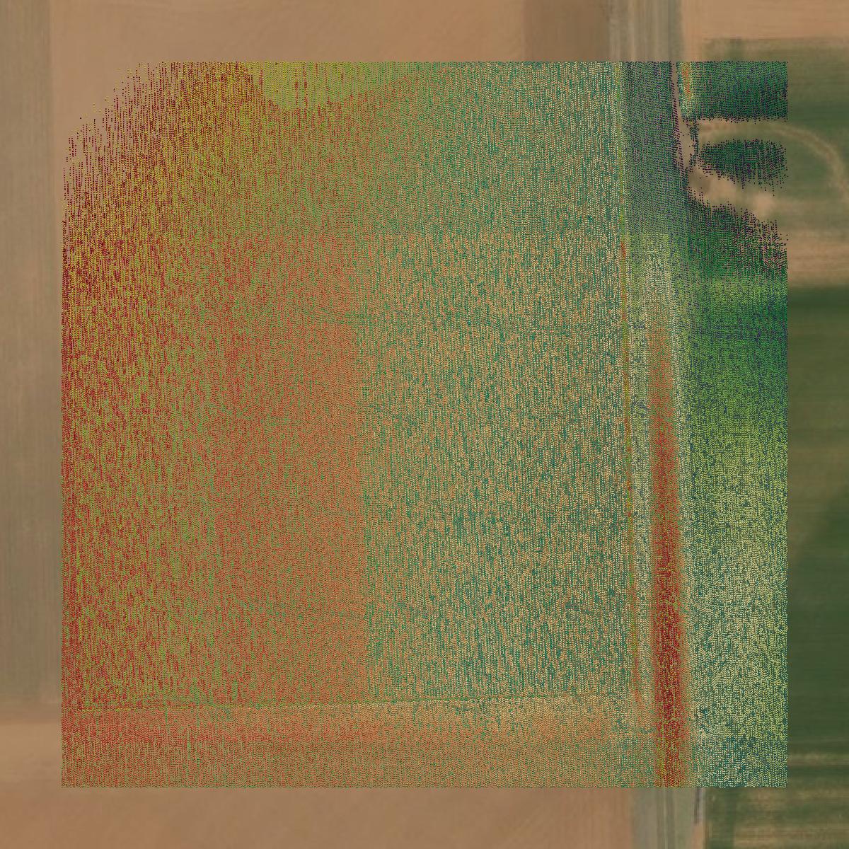 This image shows a LiDAR point cloud in Knox County created using GIS data in Equator.