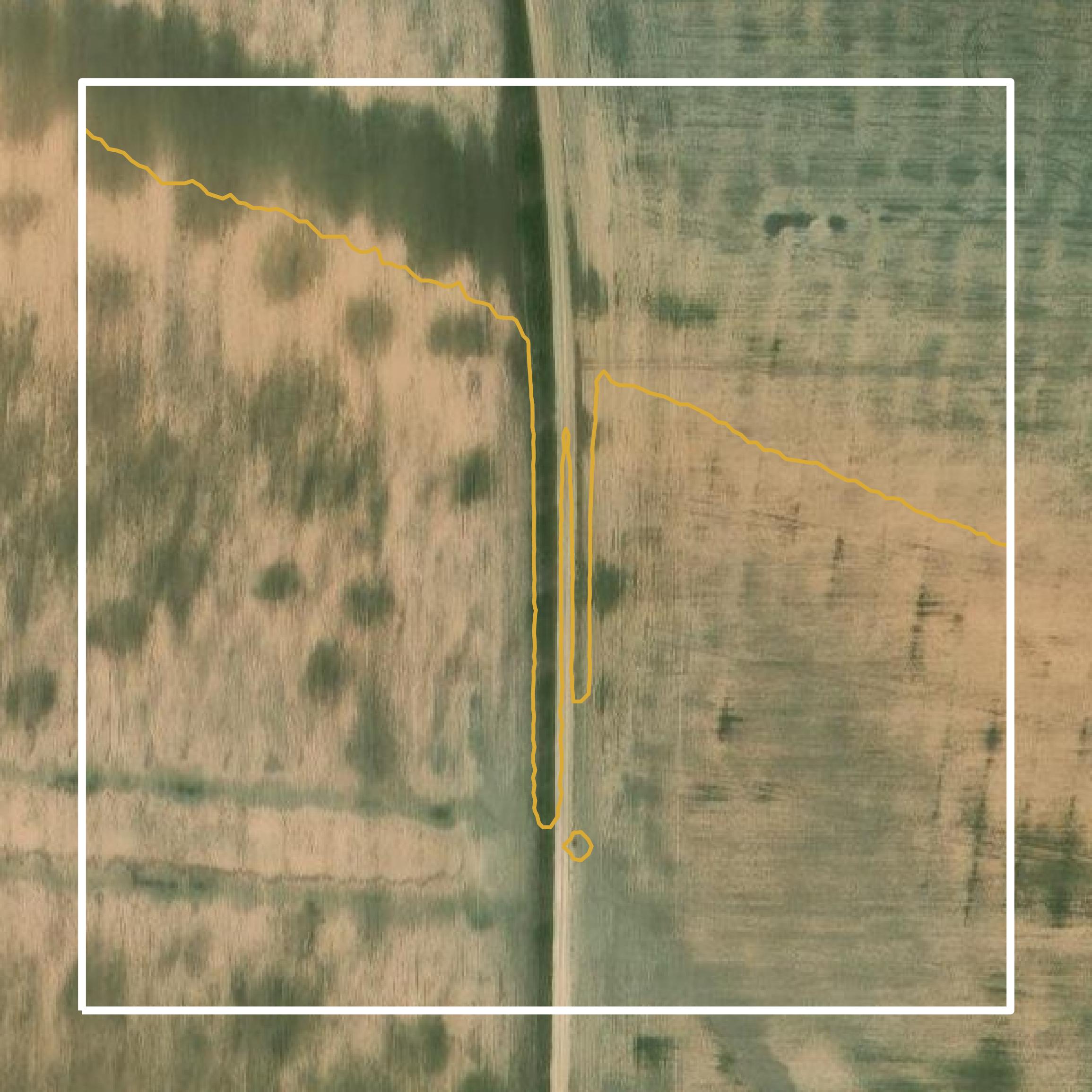 This image shows a contour map in Lamar County created using GIS data in Equator.