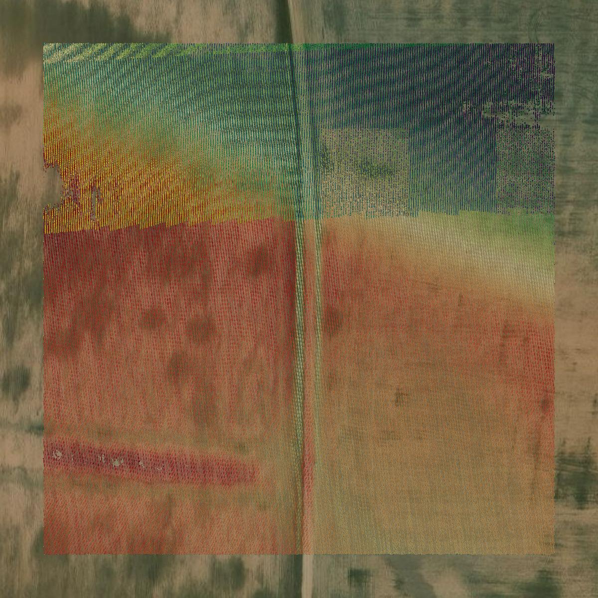 This image shows a LiDAR point cloud in Lamar County created using GIS data in Equator.