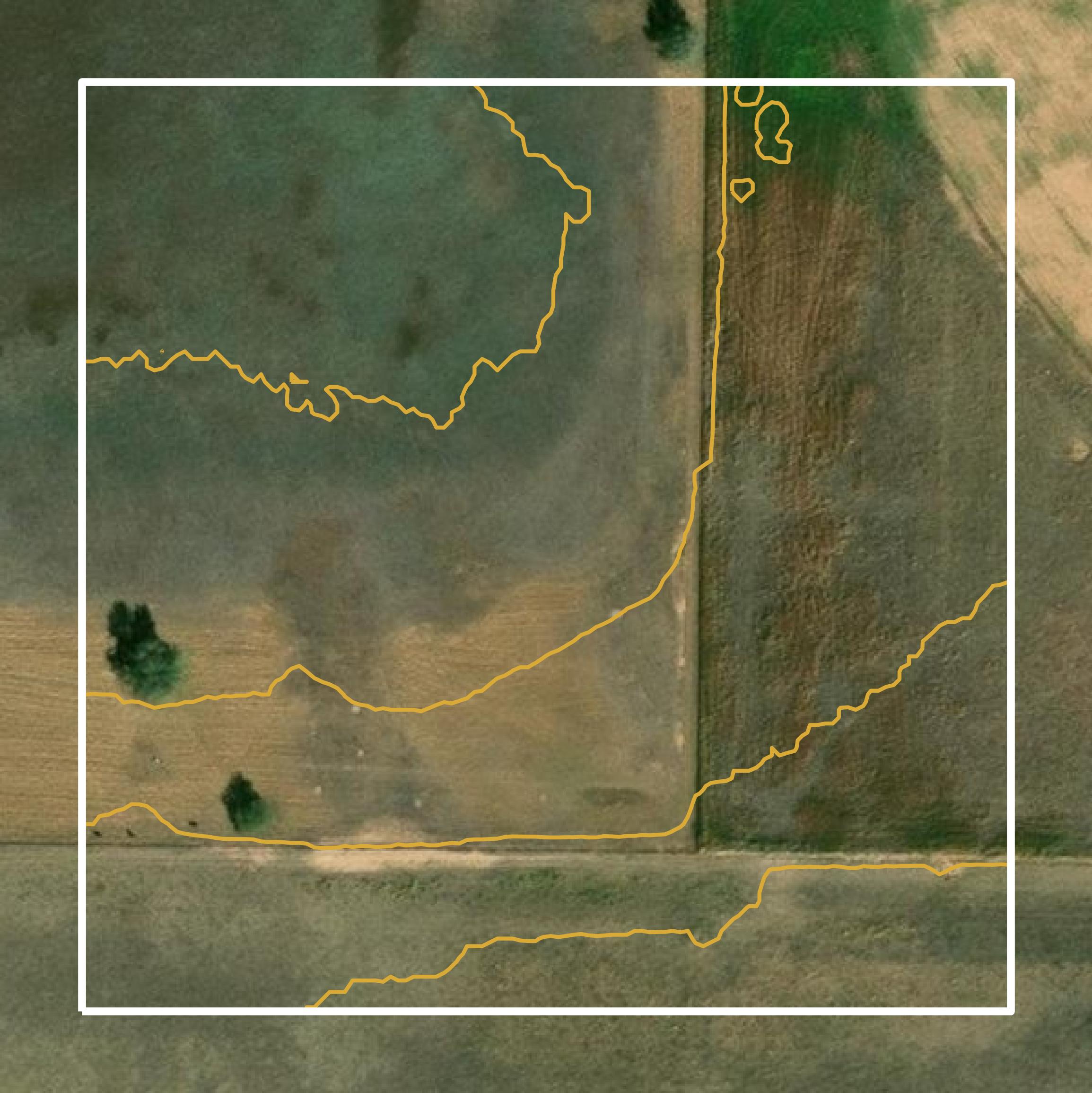 This image shows a contour map in Lamb County created using GIS data in Equator.