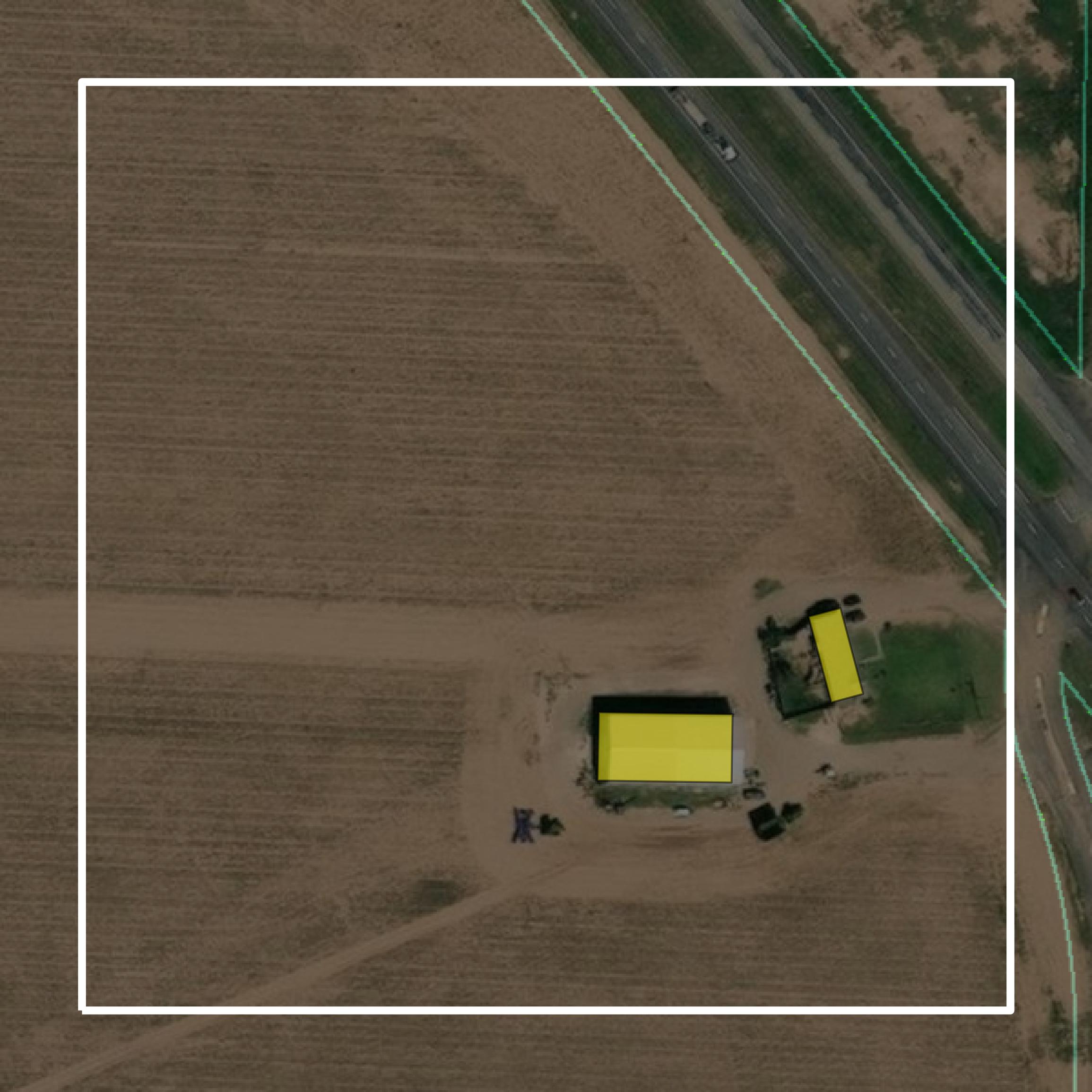 This image shows parcel and building data in Lamb County created using GIS data in Equator.