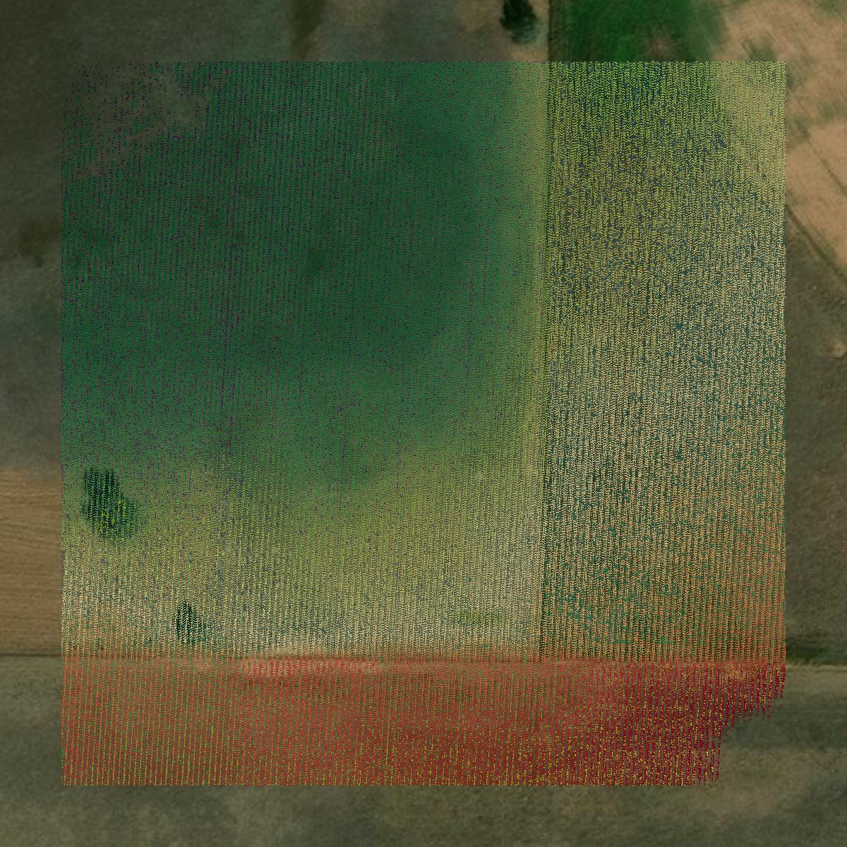 This image shows a LiDAR point cloud in Lamb County created using GIS data in Equator.