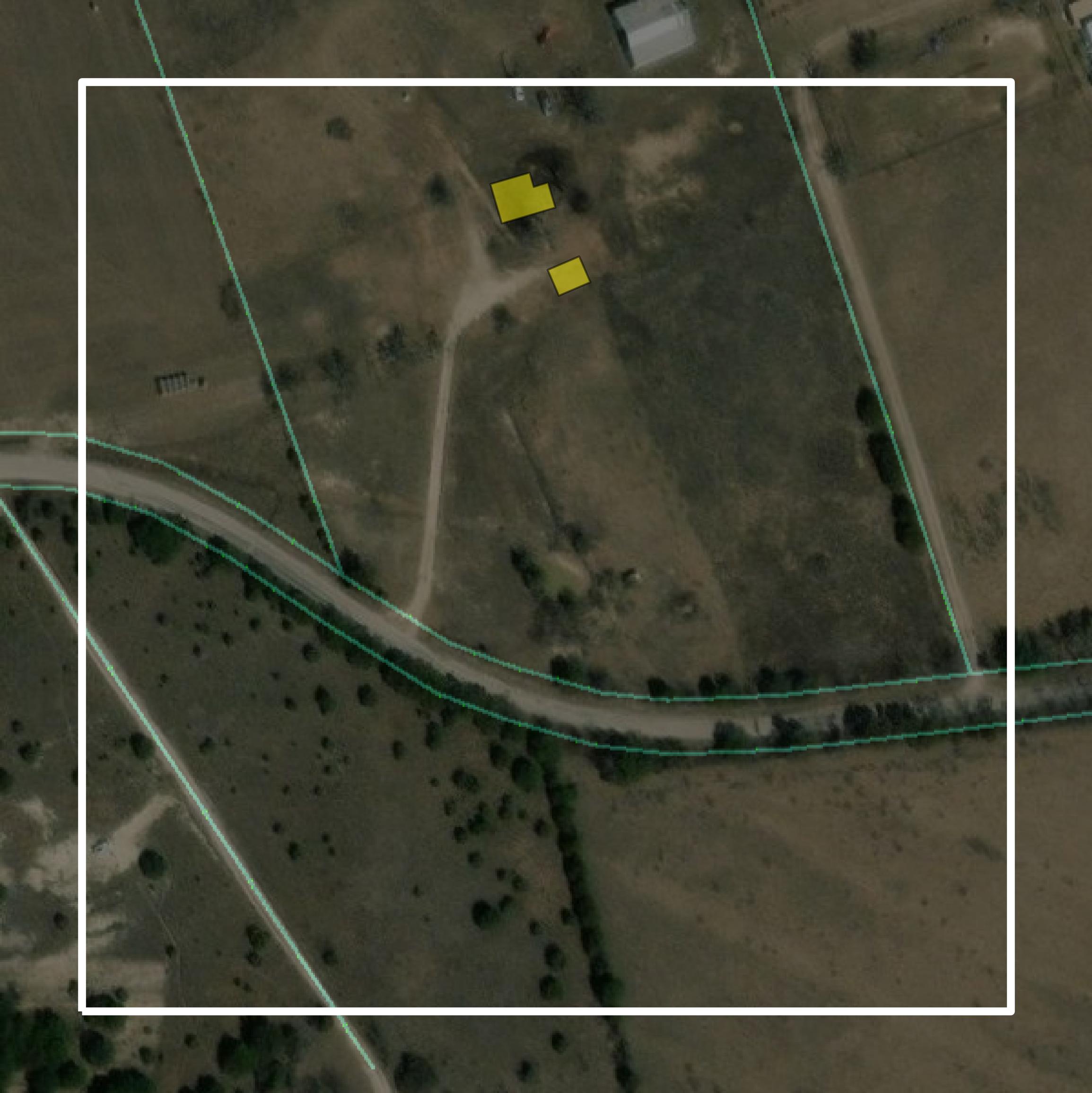This image shows parcel and building data in Lampasas County created using GIS data in Equator.