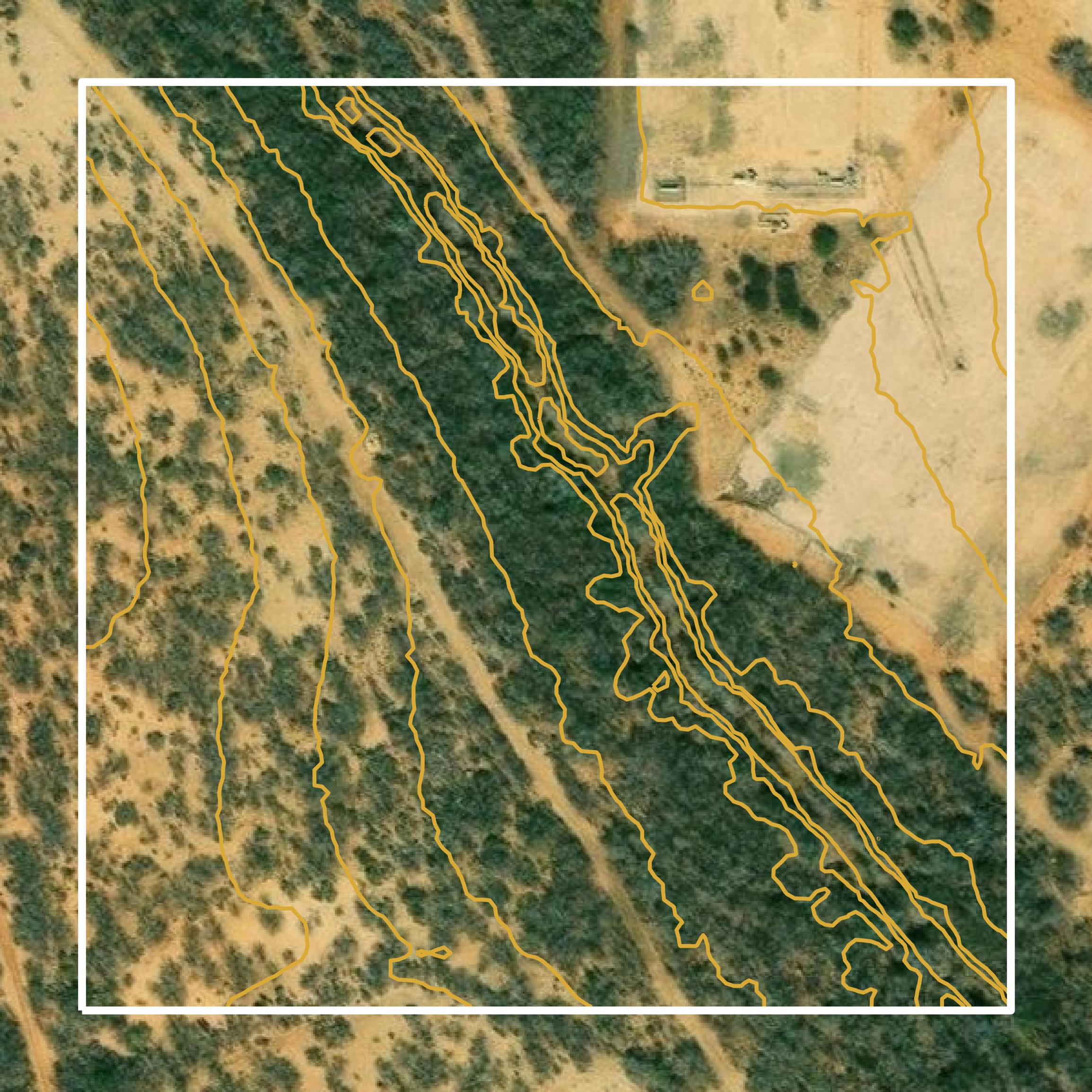 This image shows a contour map in La Salle County created using GIS data in Equator.