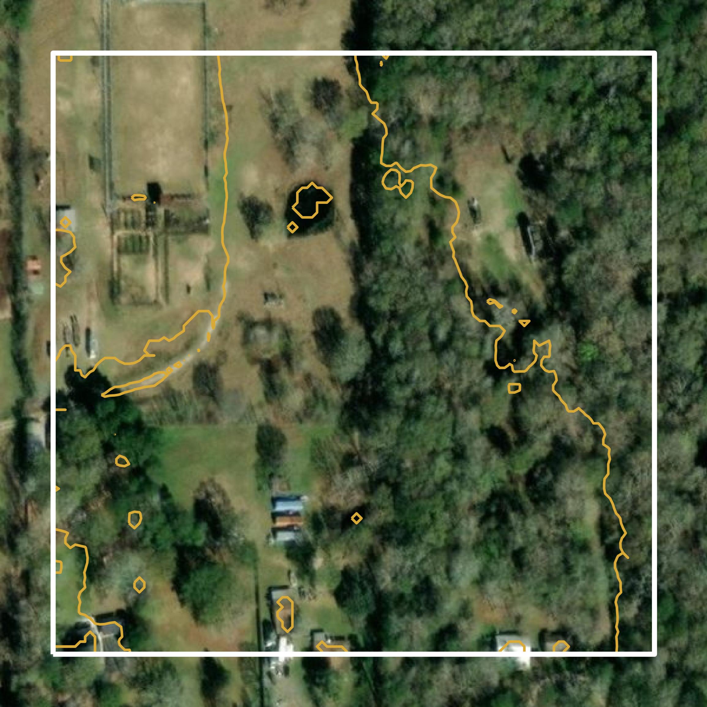 This image shows a contour map in Liberty County created using GIS data in Equator.