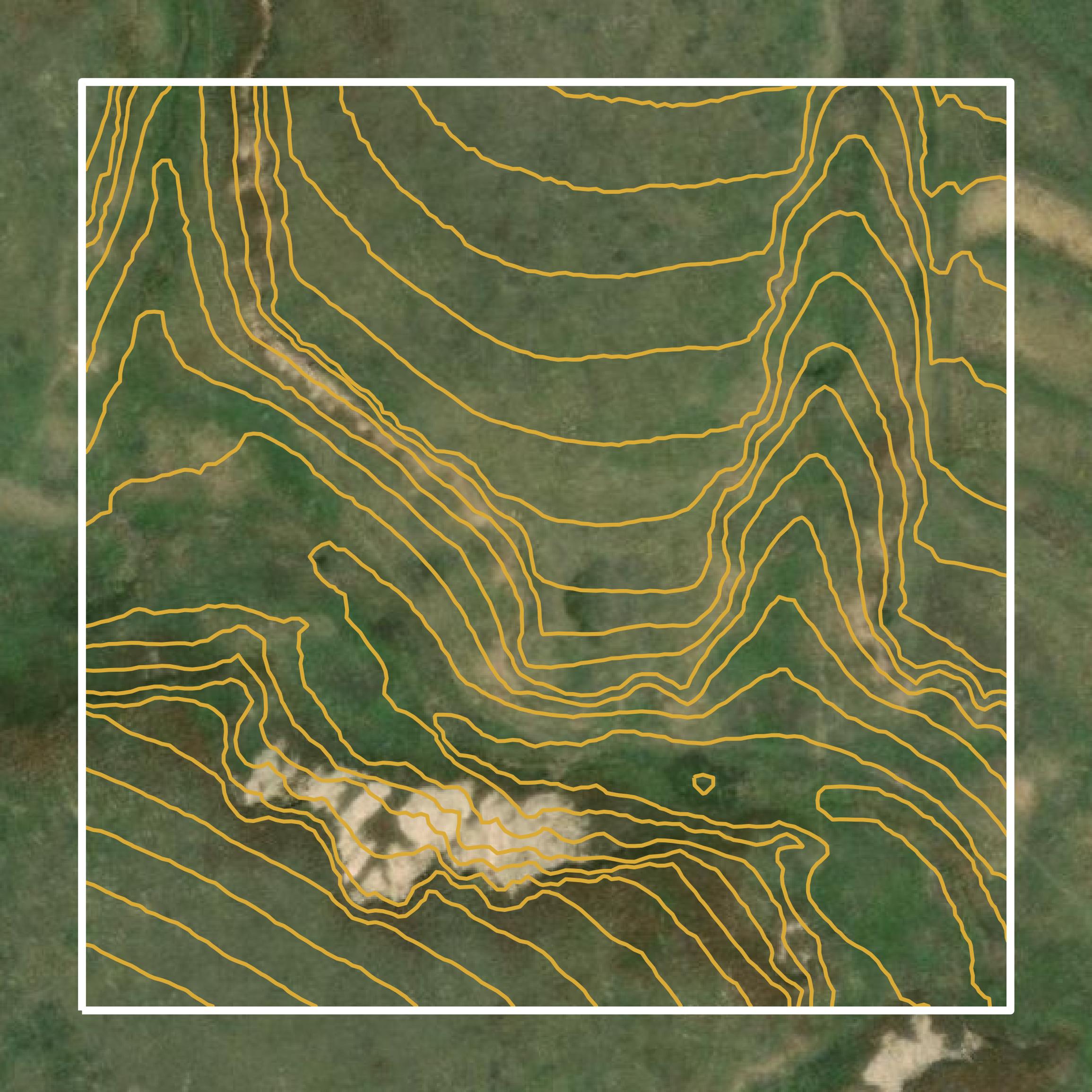 This image shows a contour map in Lipscomb County created using GIS data in Equator.