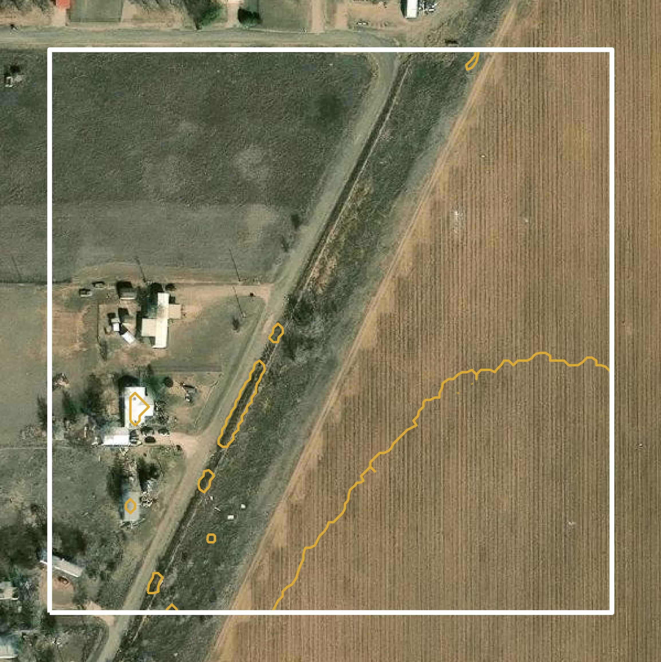 This image shows a contour map in Lubbock County created using GIS data in Equator.