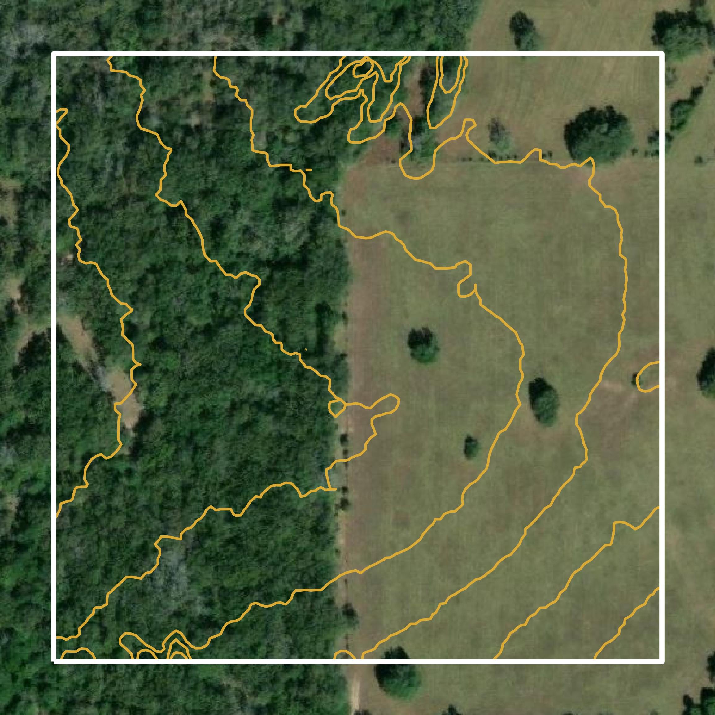 This image shows a contour map in Madison County created using GIS data in Equator.