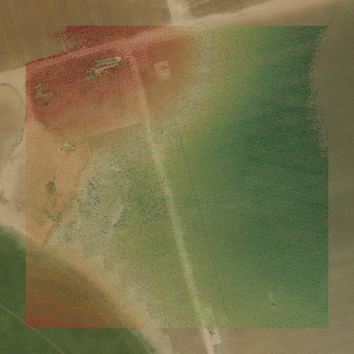 This image shows a LiDAR point cloud in Martin County created using GIS data in Equator.