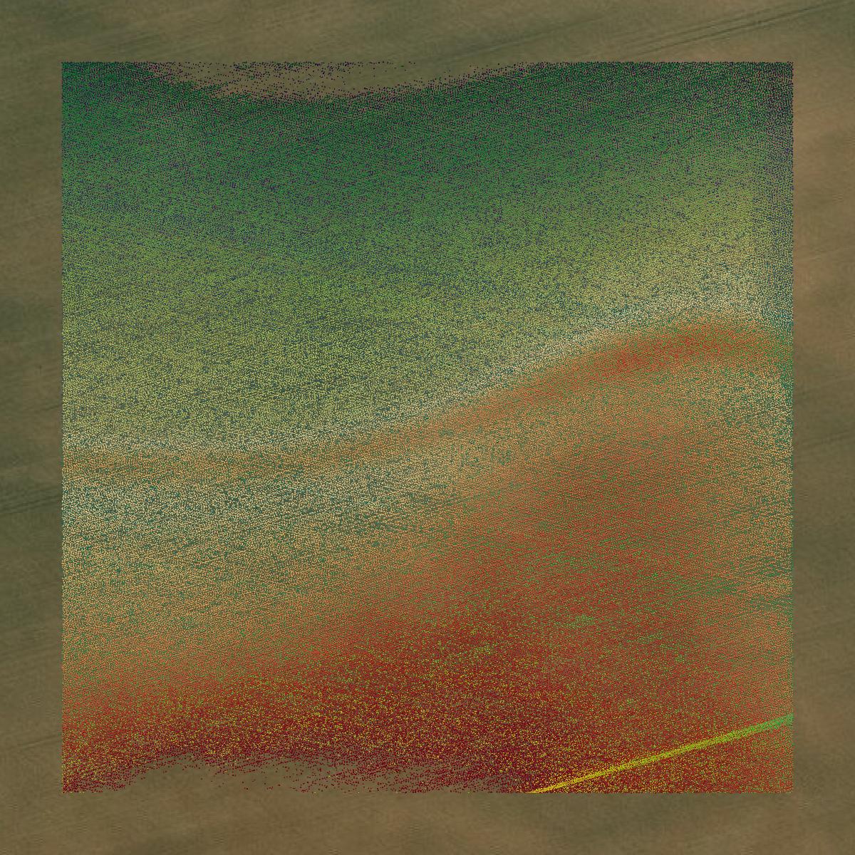 This image shows a LiDAR point cloud in Martin County created using GIS data in Equator.