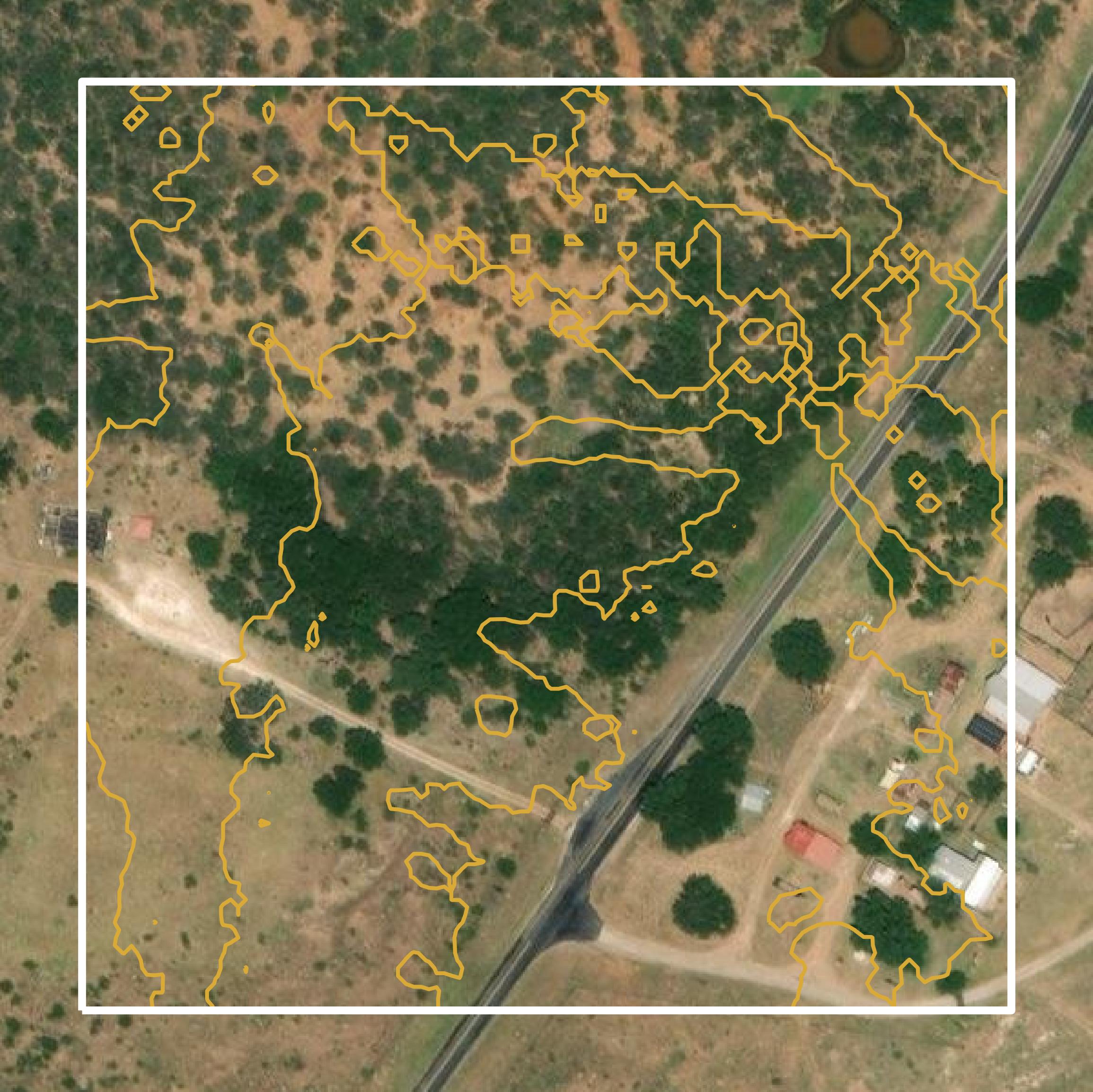 This image shows a contour map in Mason County created using GIS data in Equator.