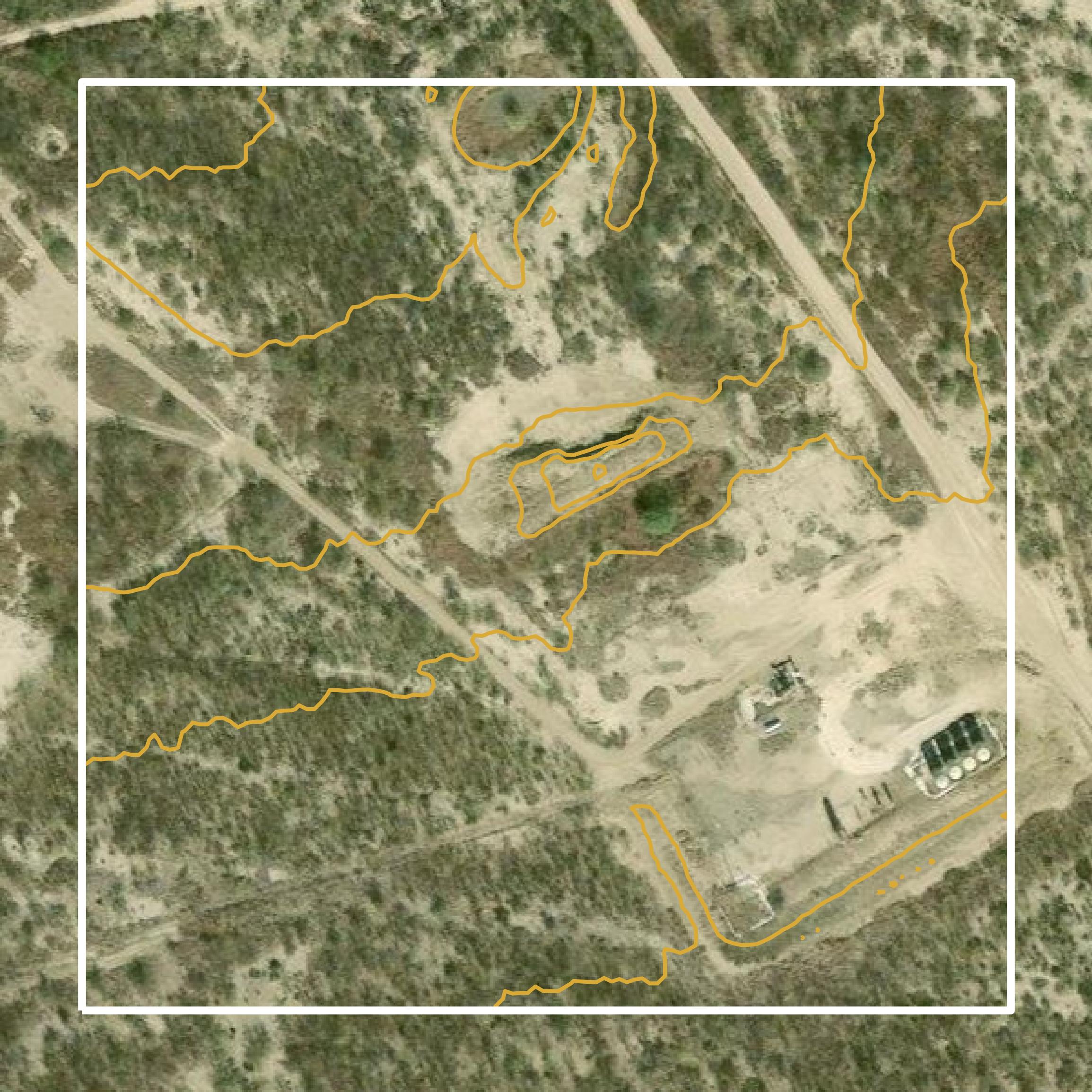 This image shows a contour map in Maverick County created using GIS data in Equator.