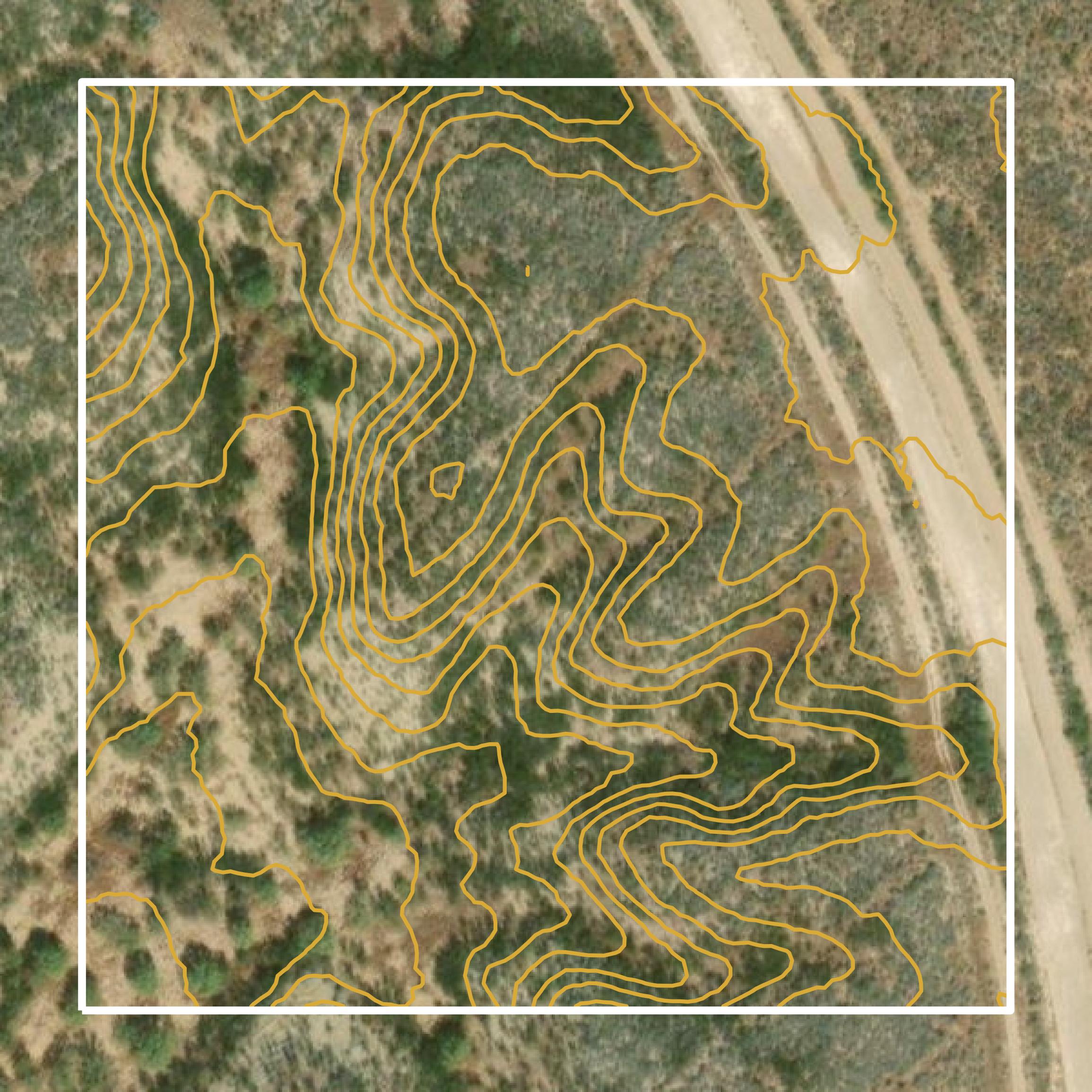 This image shows a contour map in Maverick County created using GIS data in Equator.