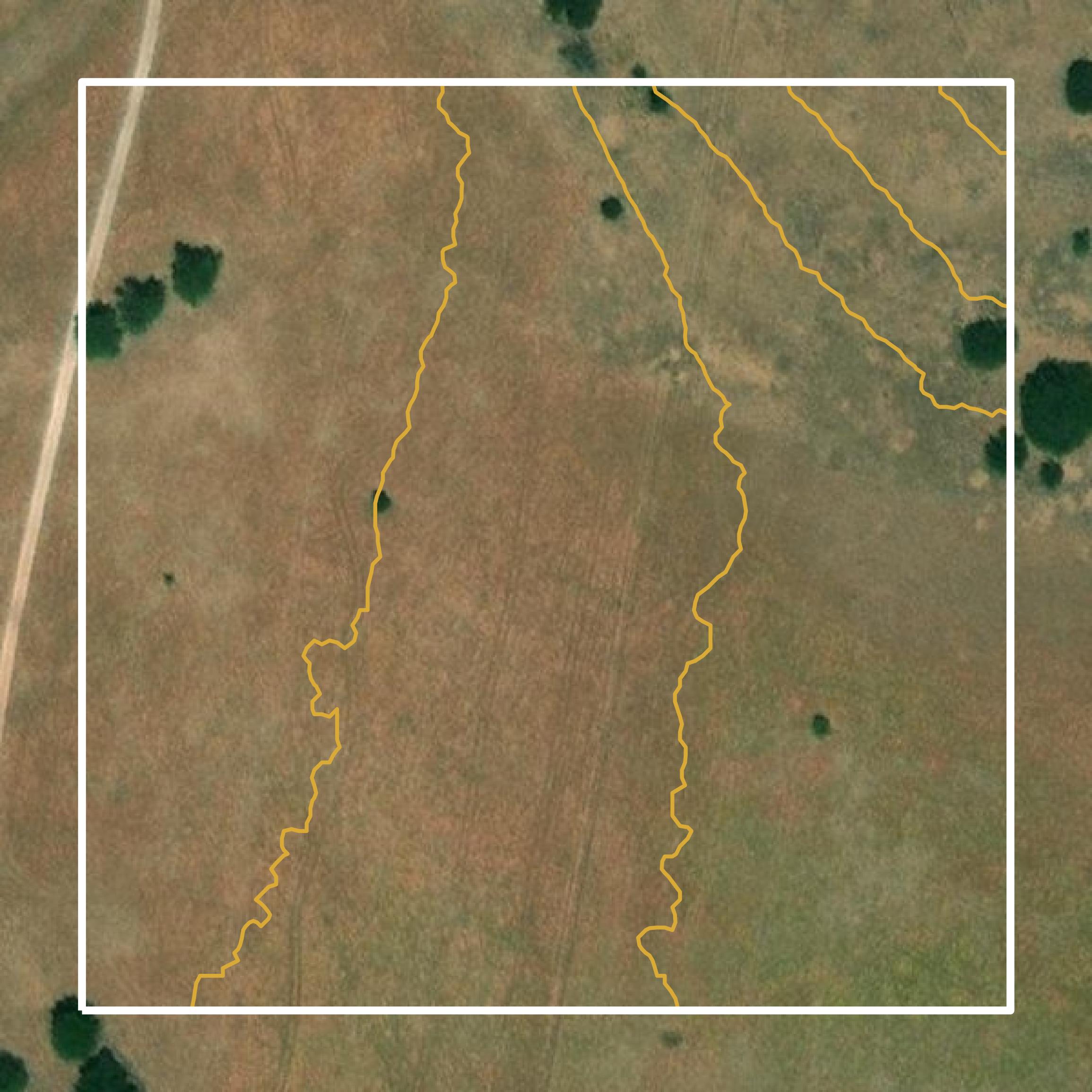 This image shows a contour map in McLennan County created using GIS data in Equator.