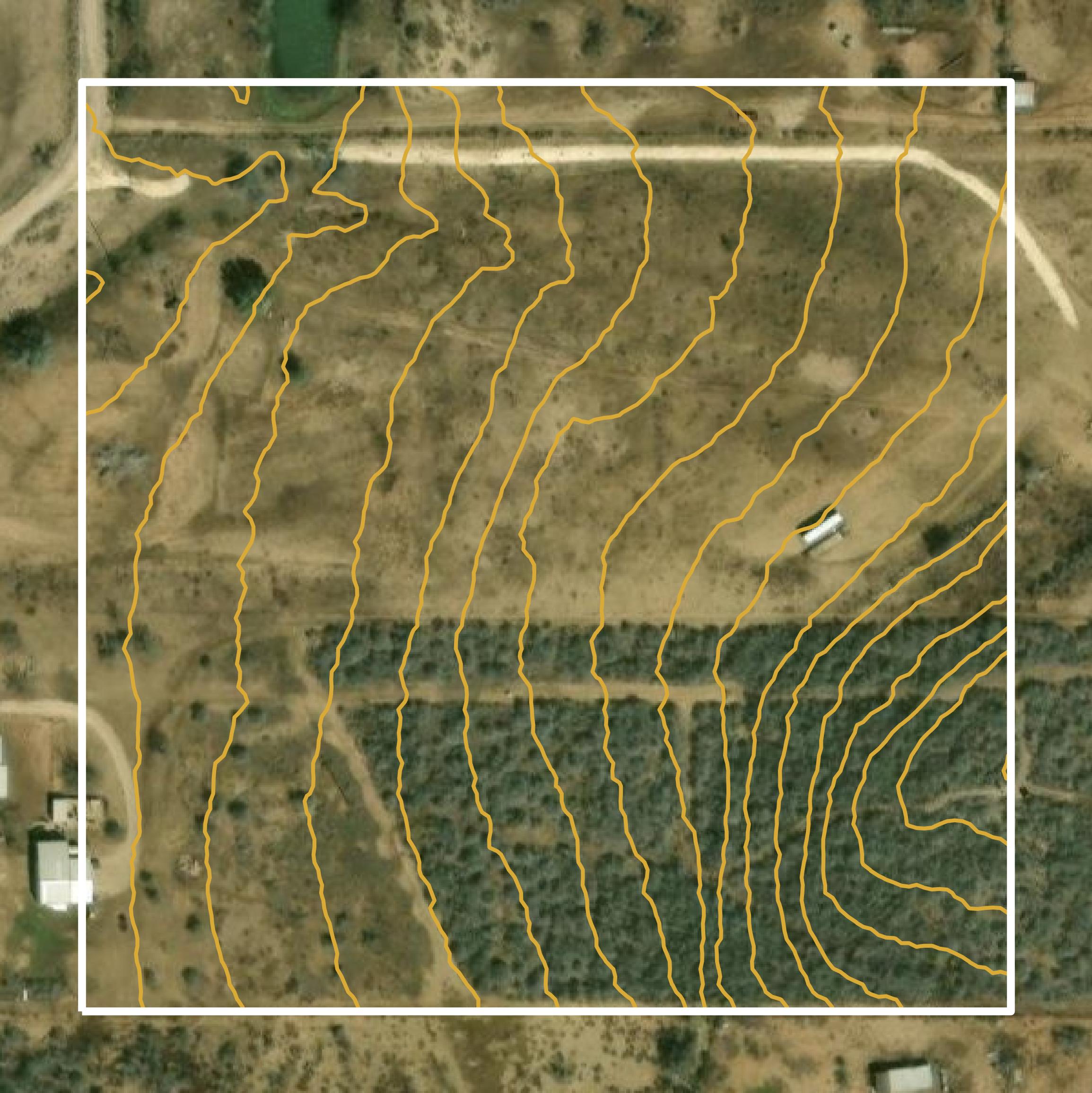 This image shows a contour map in Medina County created using GIS data in Equator.
