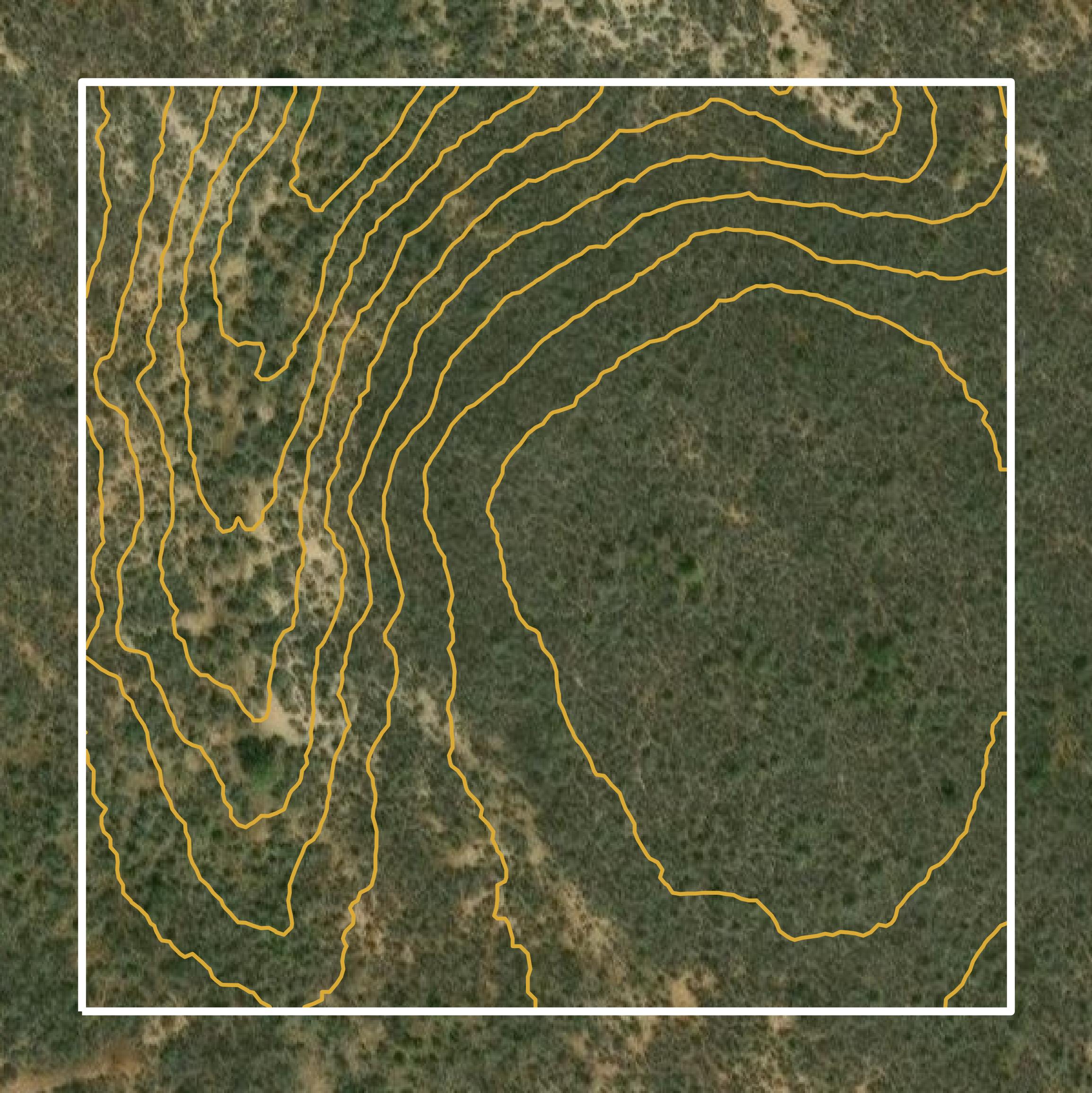 This image shows a contour map in Medina County created using GIS data in Equator.