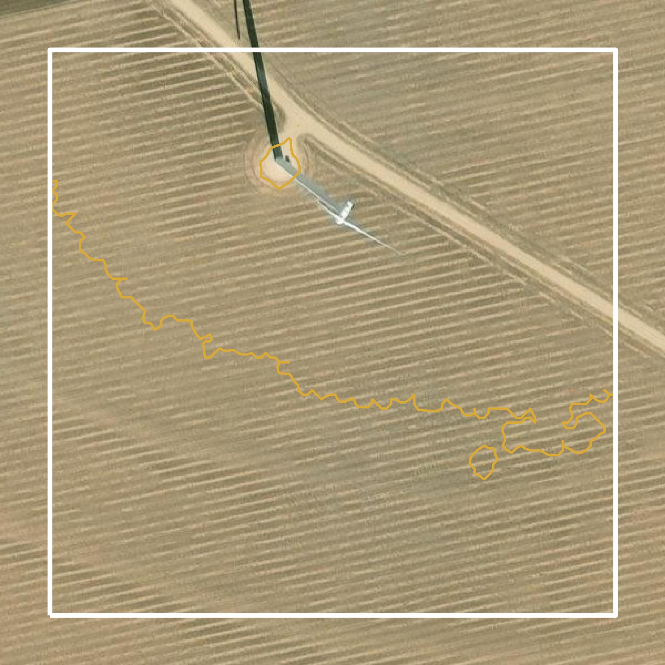 This image shows a contour map in Mitchell County created using GIS data in Equator.