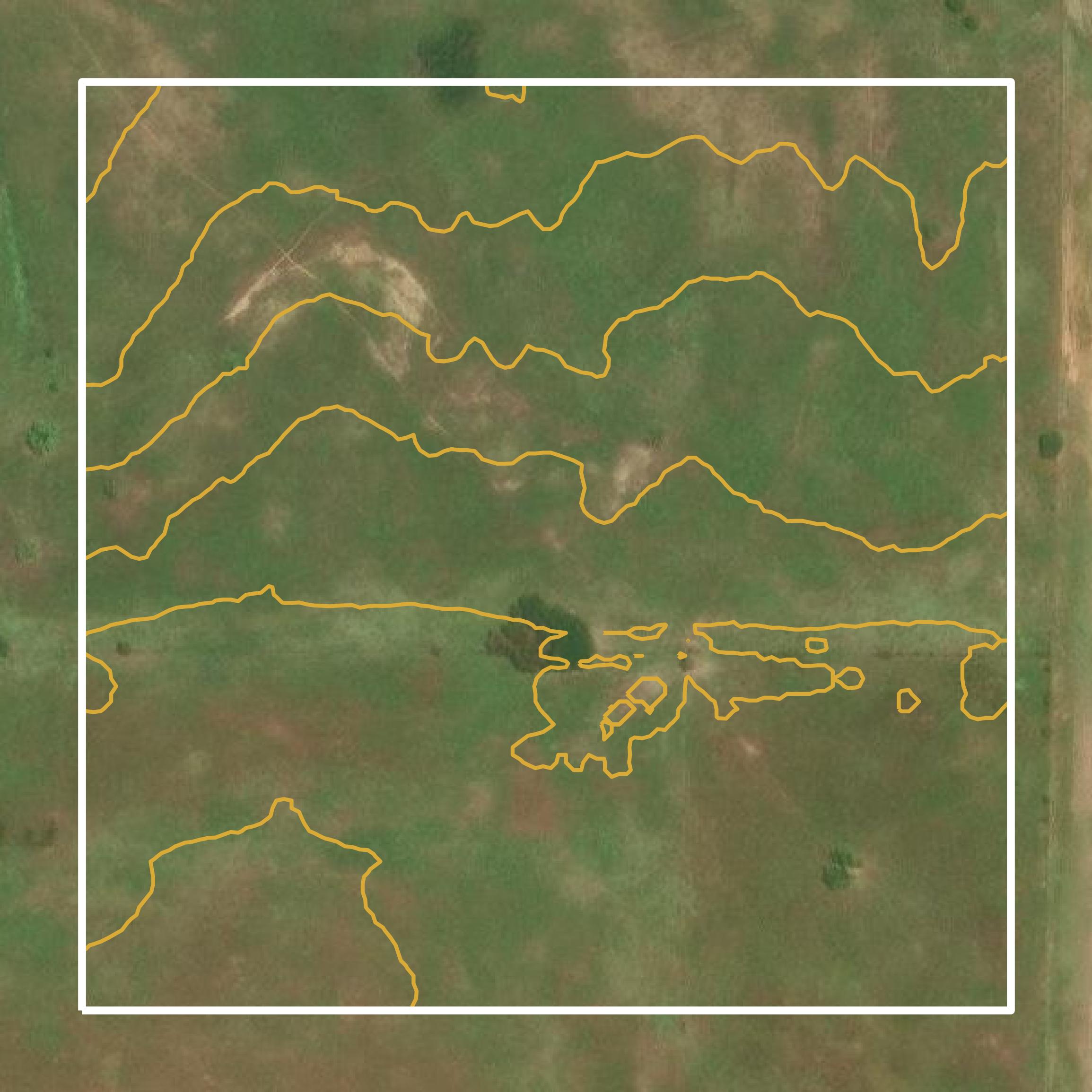 This image shows a contour map in Montague County created using GIS data in Equator.