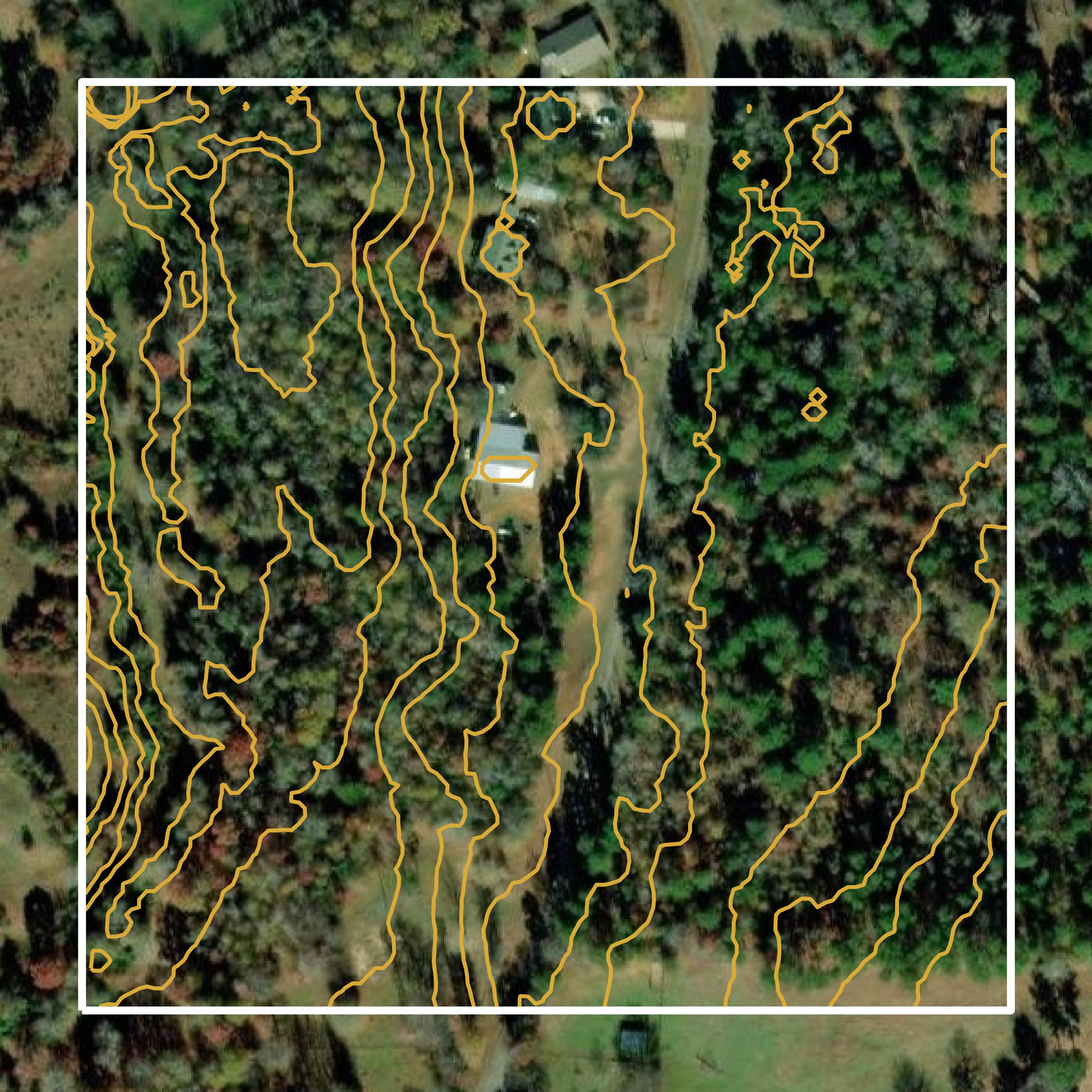 This image shows a contour map in Morris County created using GIS data in Equator.