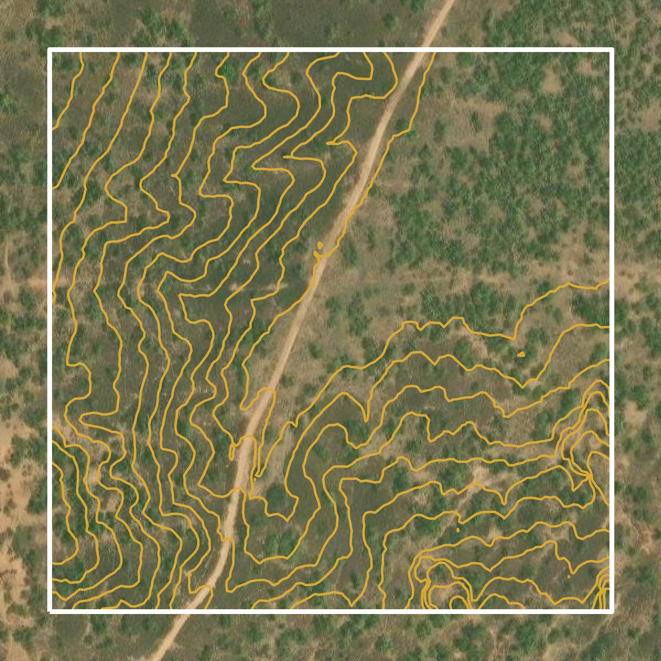 This image shows a contour map in Motley County created using GIS data in Equator.