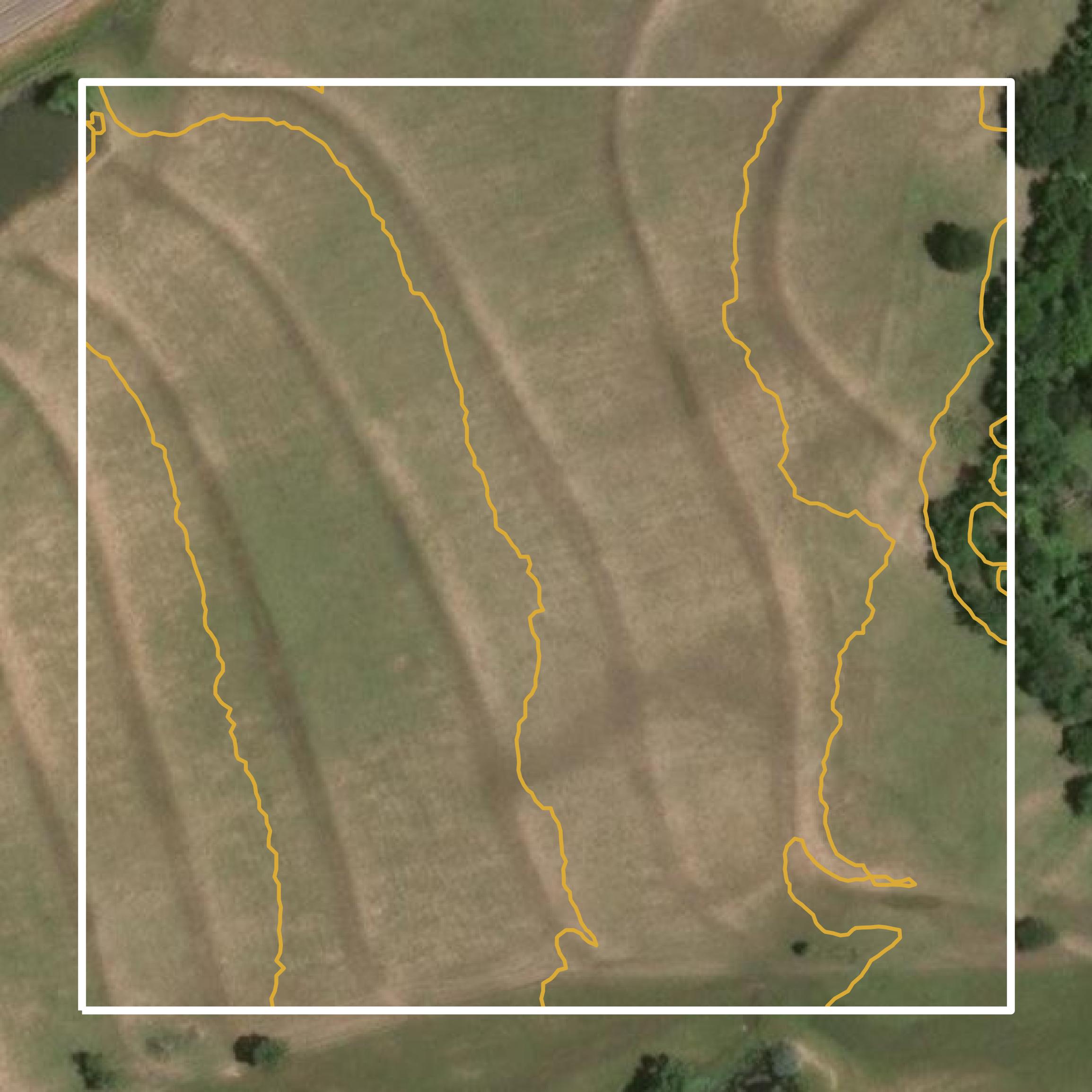 This image shows a contour map in Navarro County created using GIS data in Equator.