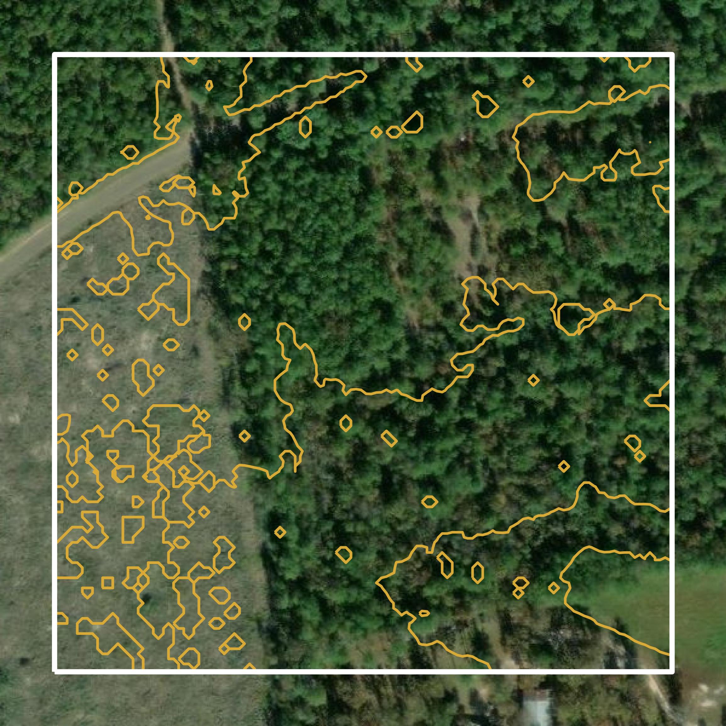 This image shows a contour map in Newton County created using GIS data in Equator.
