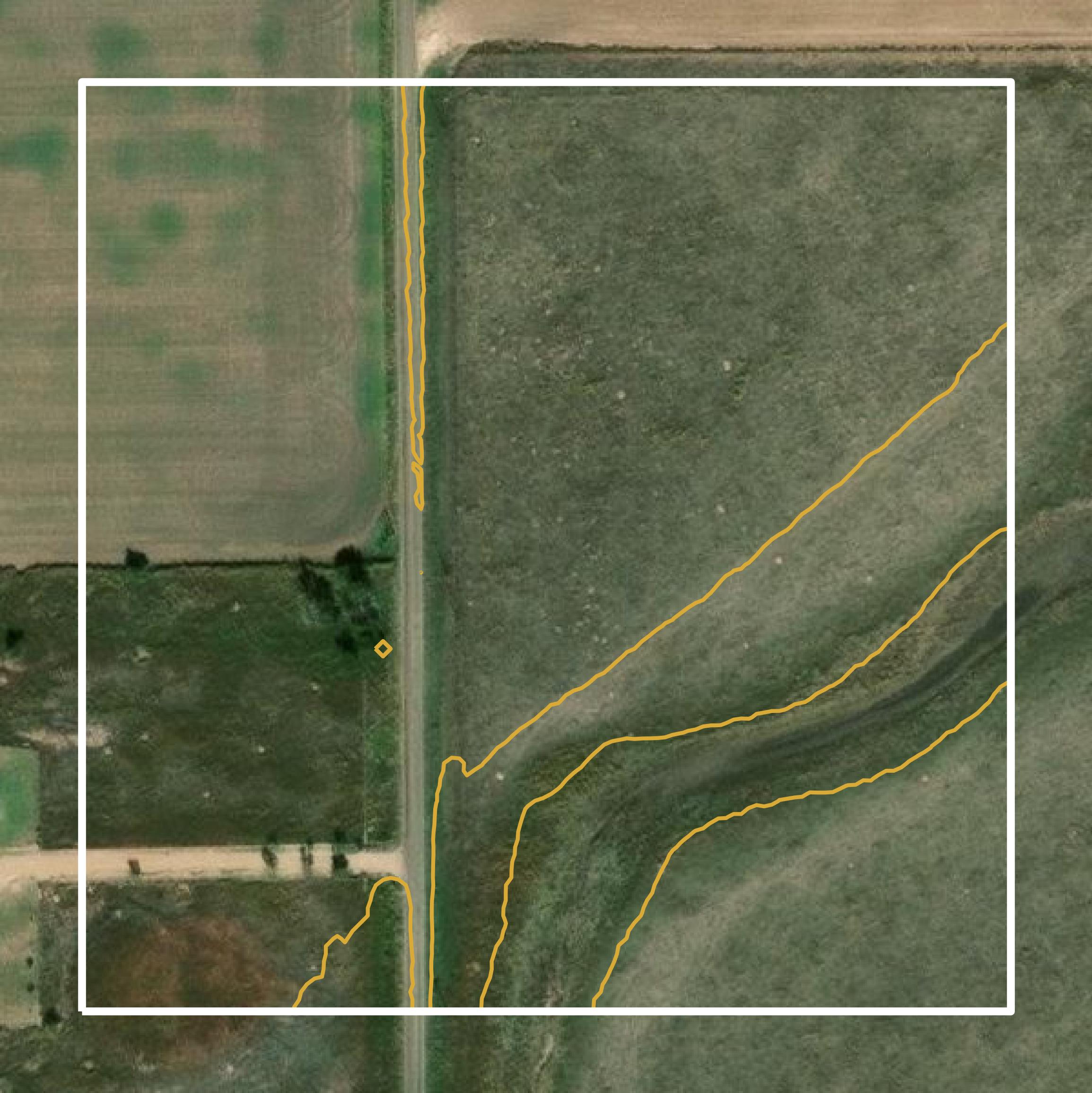 This image shows a contour map in Ochiltree County created using GIS data in Equator.