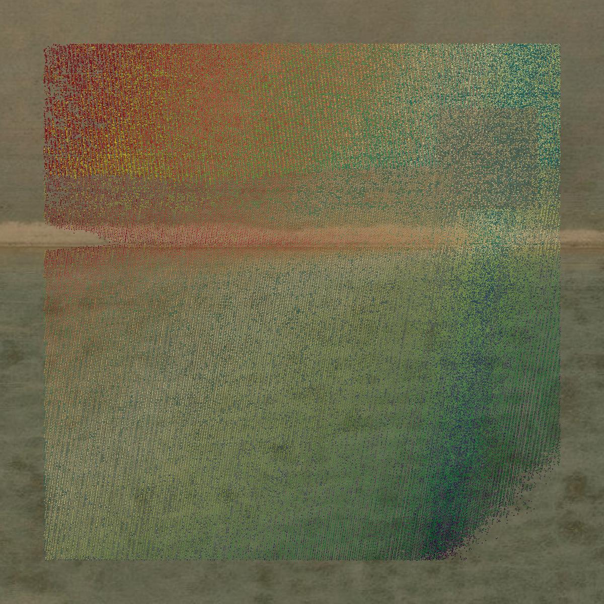 This image shows a LiDAR point cloud in Oldham County created using GIS data in Equator.