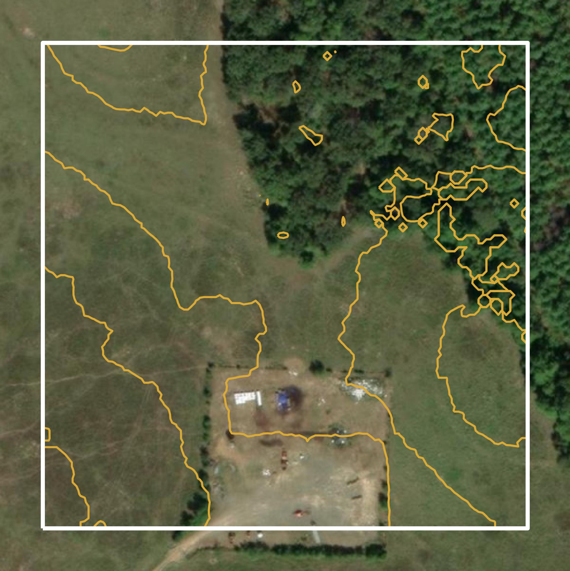This image shows a contour map in Panola County created using GIS data in Equator.
