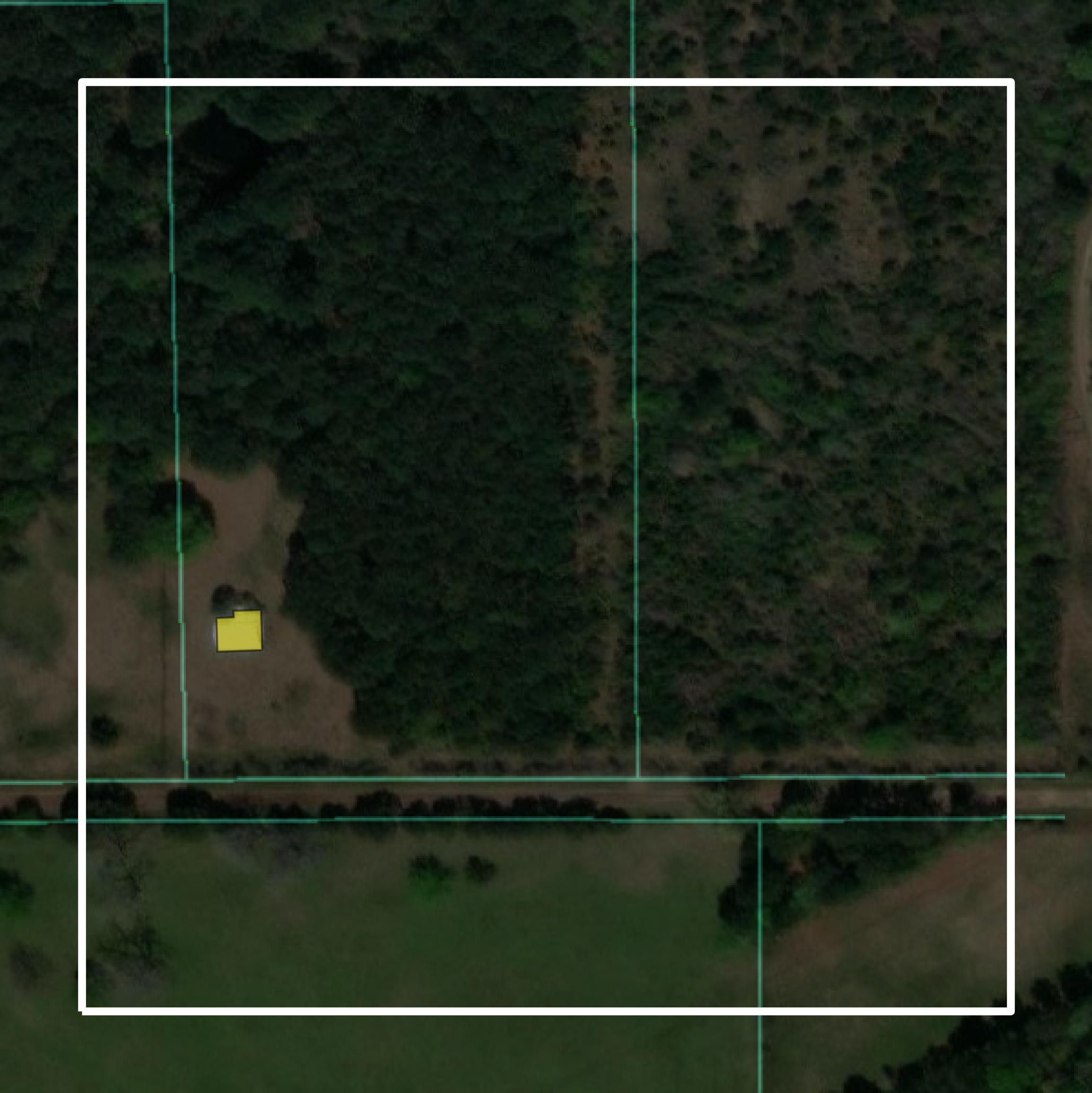 This image shows parcel and building data in Panola County created using GIS data in Equator.