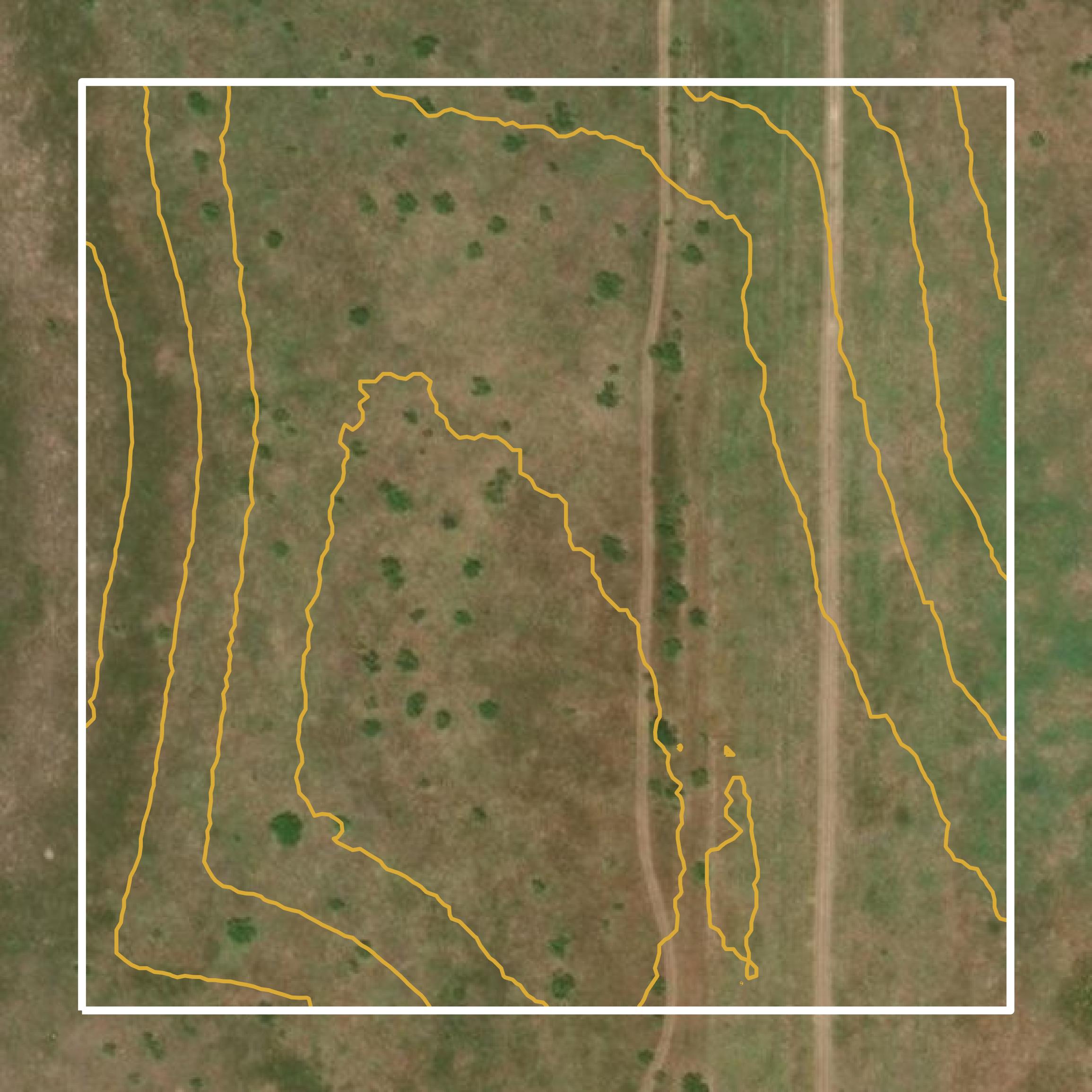 This image shows a contour map in Parker County created using GIS data in Equator.