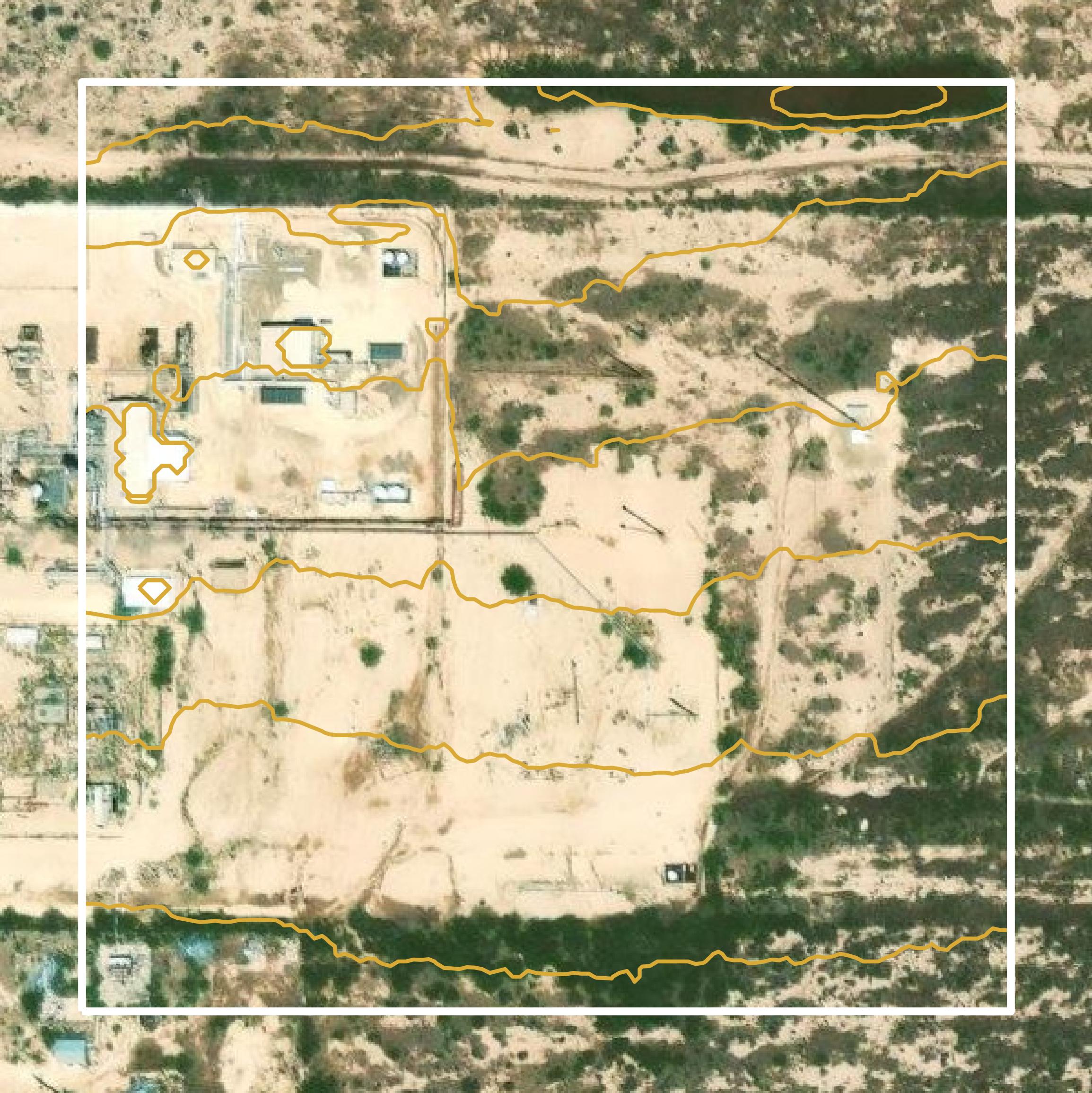 This image shows a contour map in Pecos County created using GIS data in Equator.