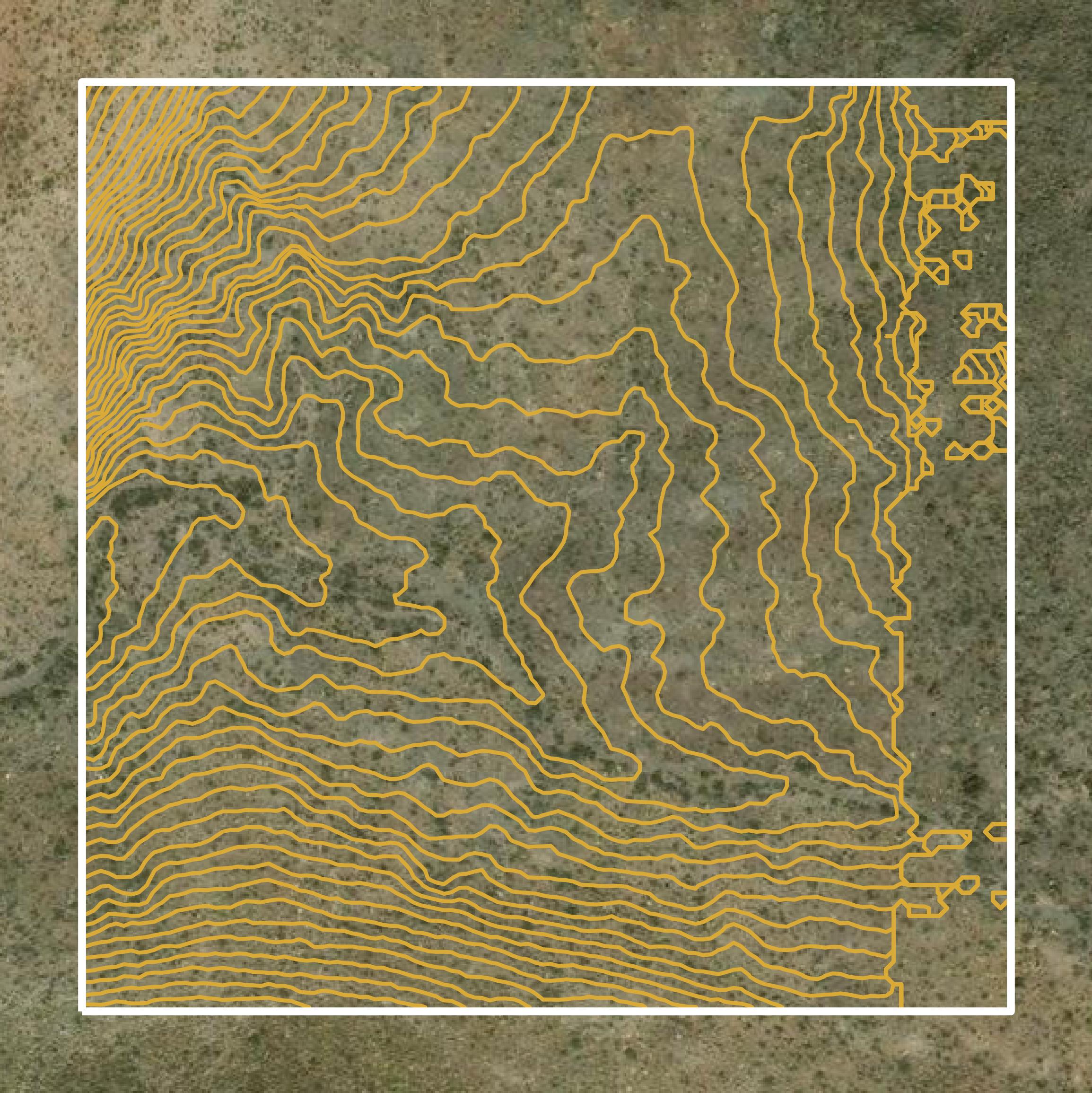This image shows a contour map in Presidio County created using GIS data in Equator.