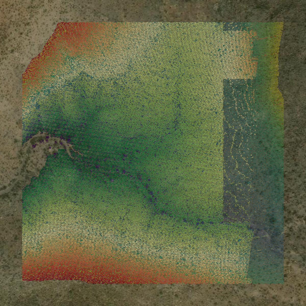 This image shows a LiDAR point cloud in Presidio County created using GIS data in Equator.