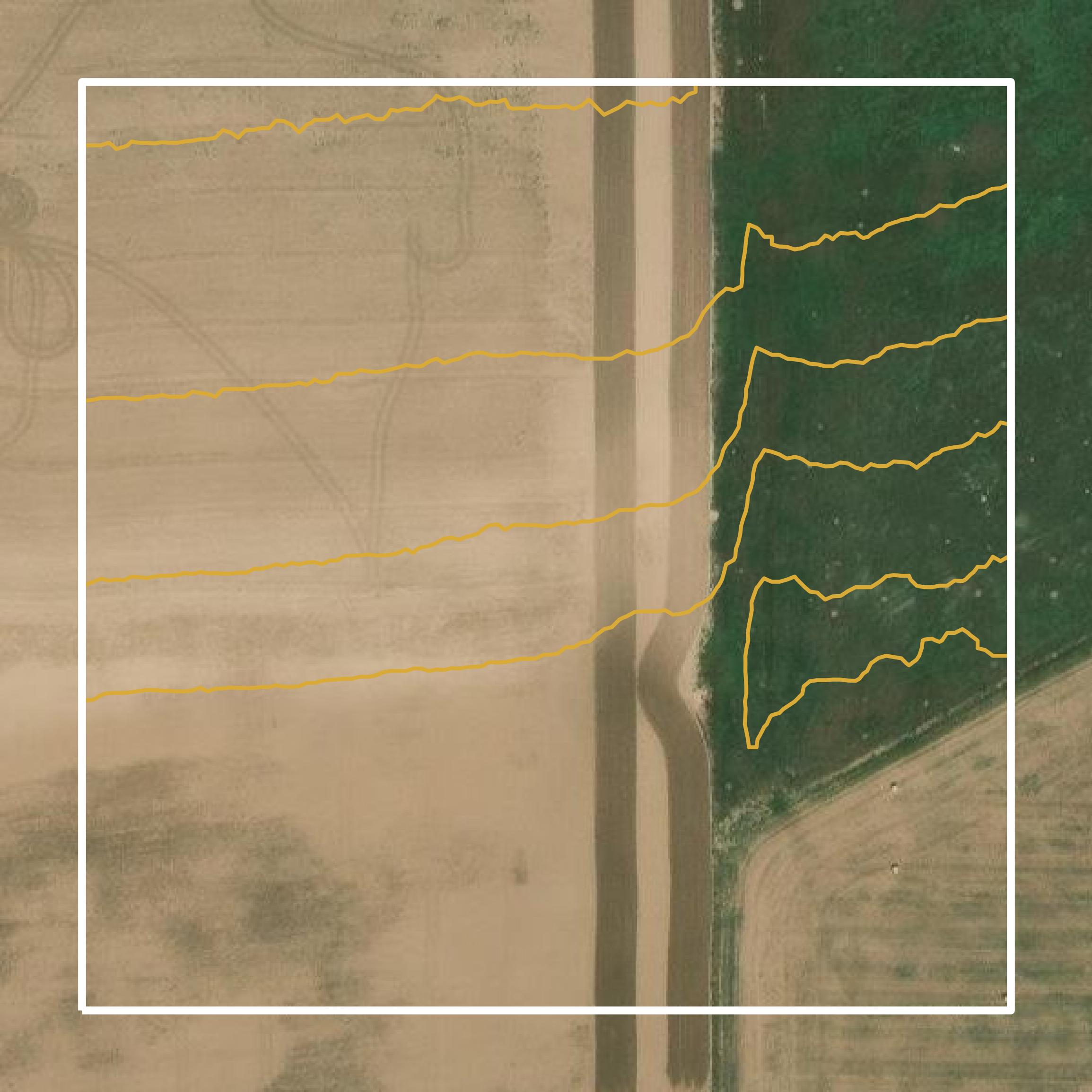 This image shows a contour map in Randall County created using GIS data in Equator.