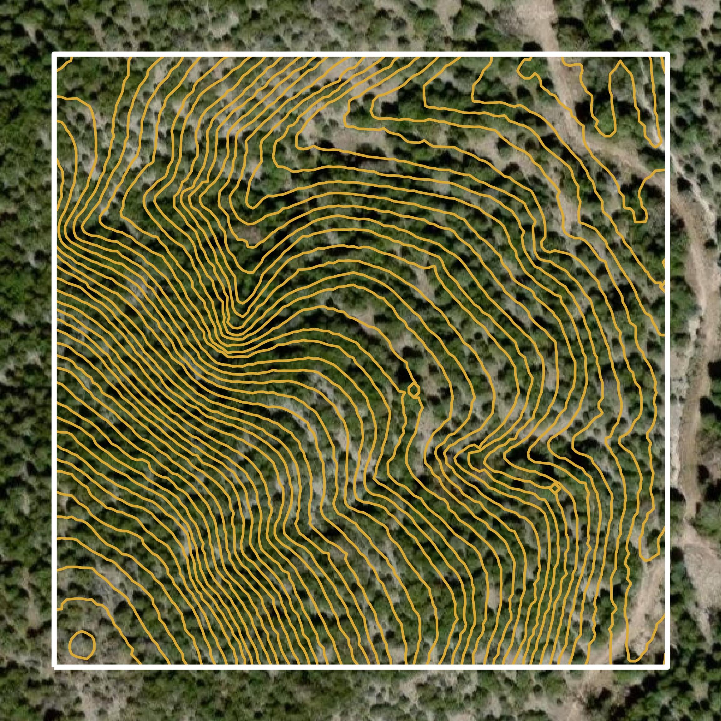 This image shows a contour map in Real County created using GIS data in Equator.