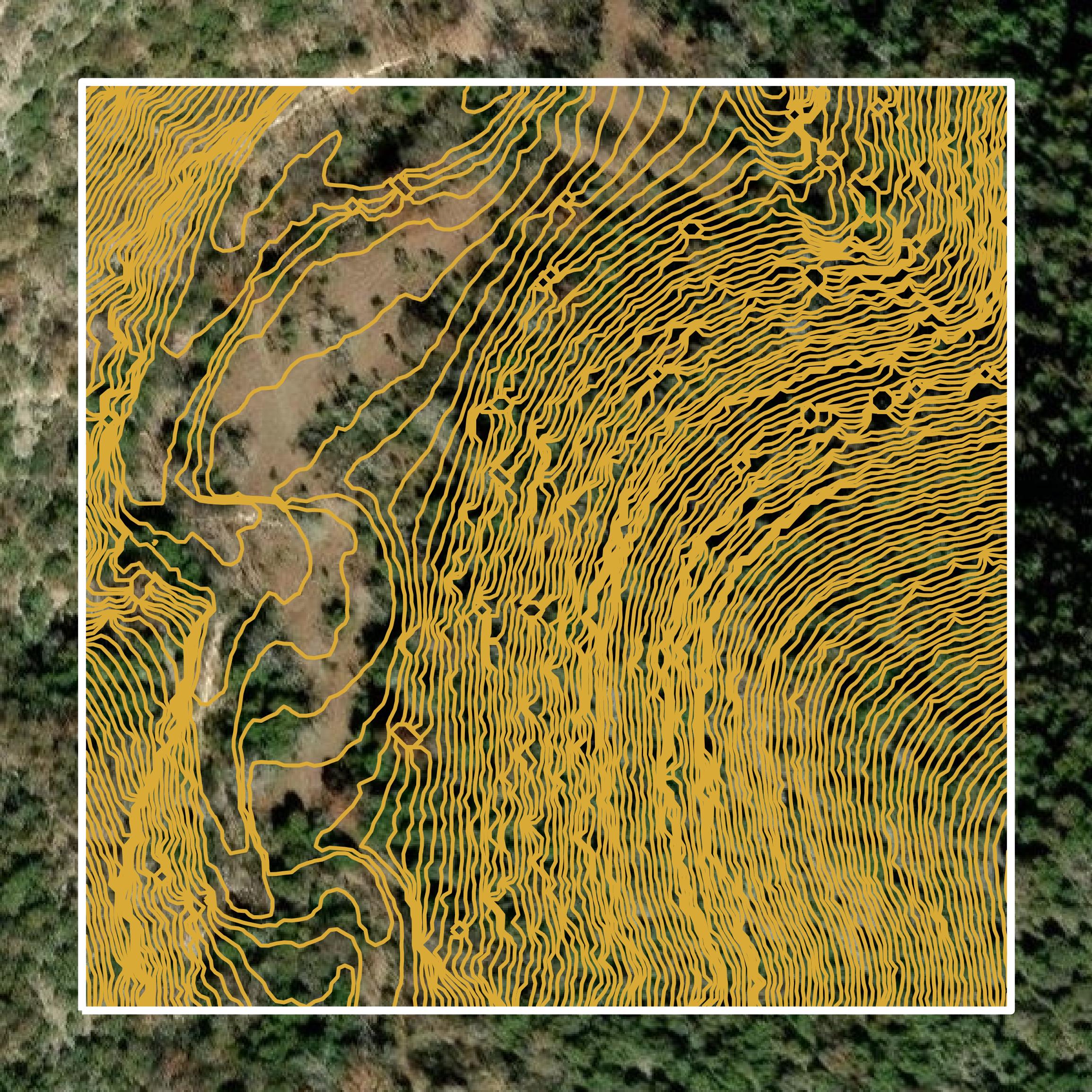This image shows a contour map in Real County created using GIS data in Equator.