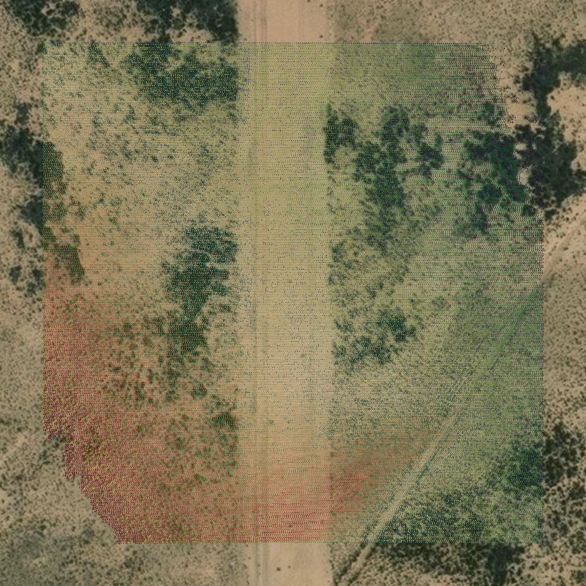 This image shows a LiDAR point cloud in Reeves County created using GIS data in Equator.