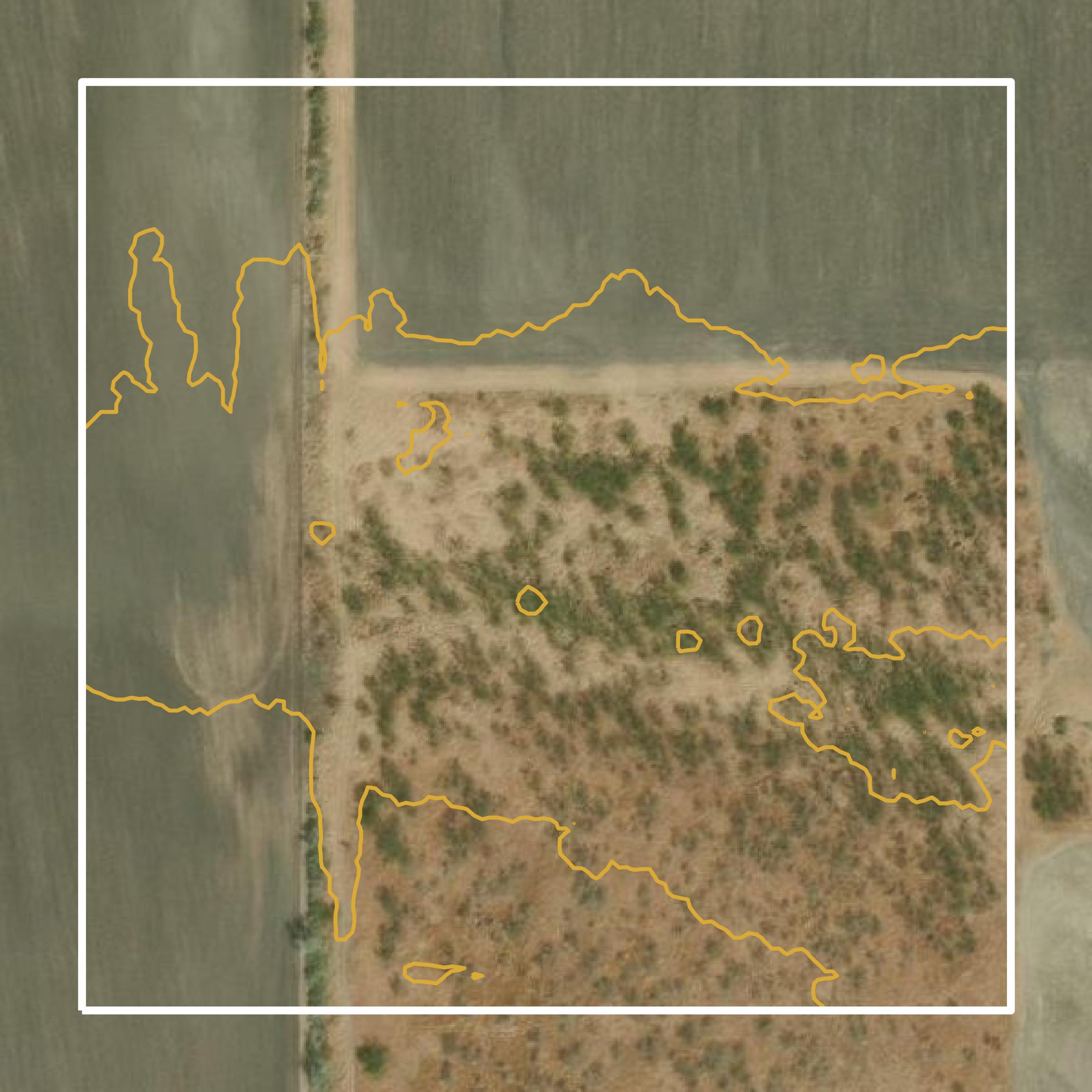 This image shows a contour map in Refugio County created using GIS data in Equator.