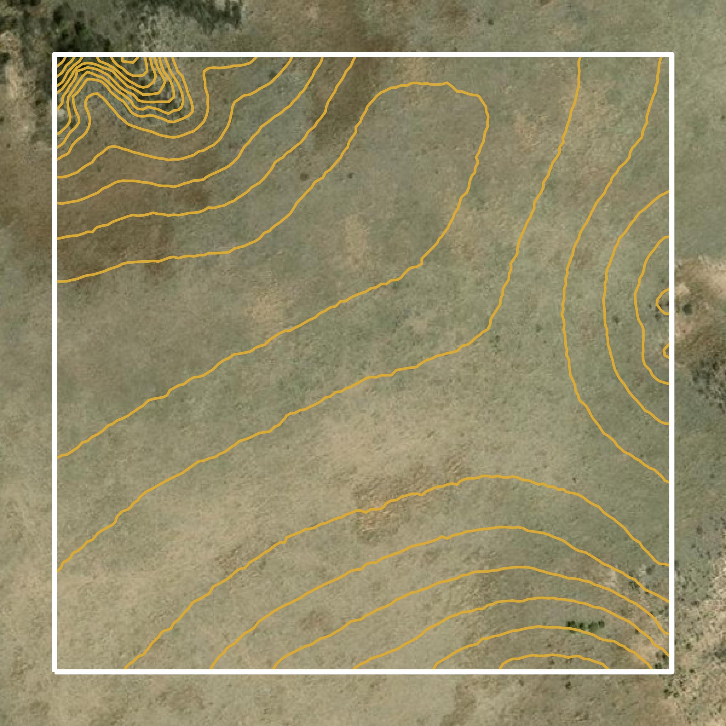 This image shows a contour map in Roberts County created using GIS data in Equator.