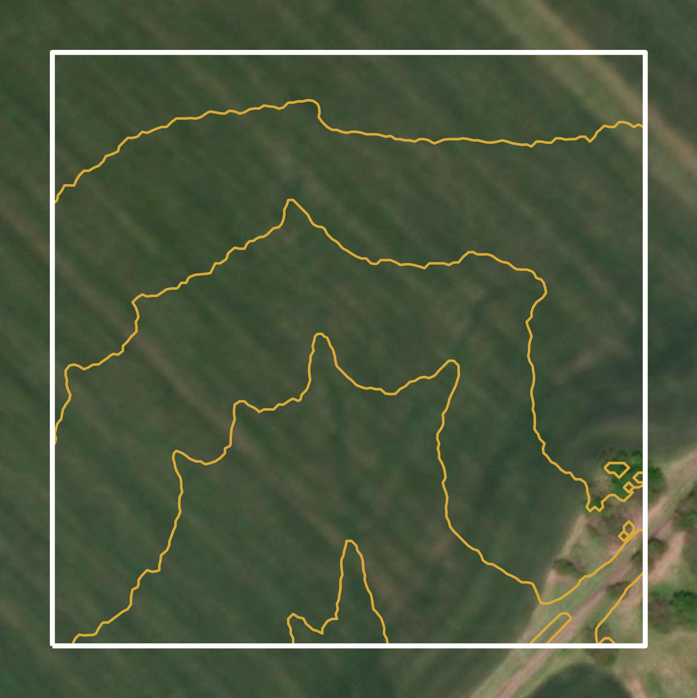 This image shows a contour map in Rockwall County created using GIS data in Equator.