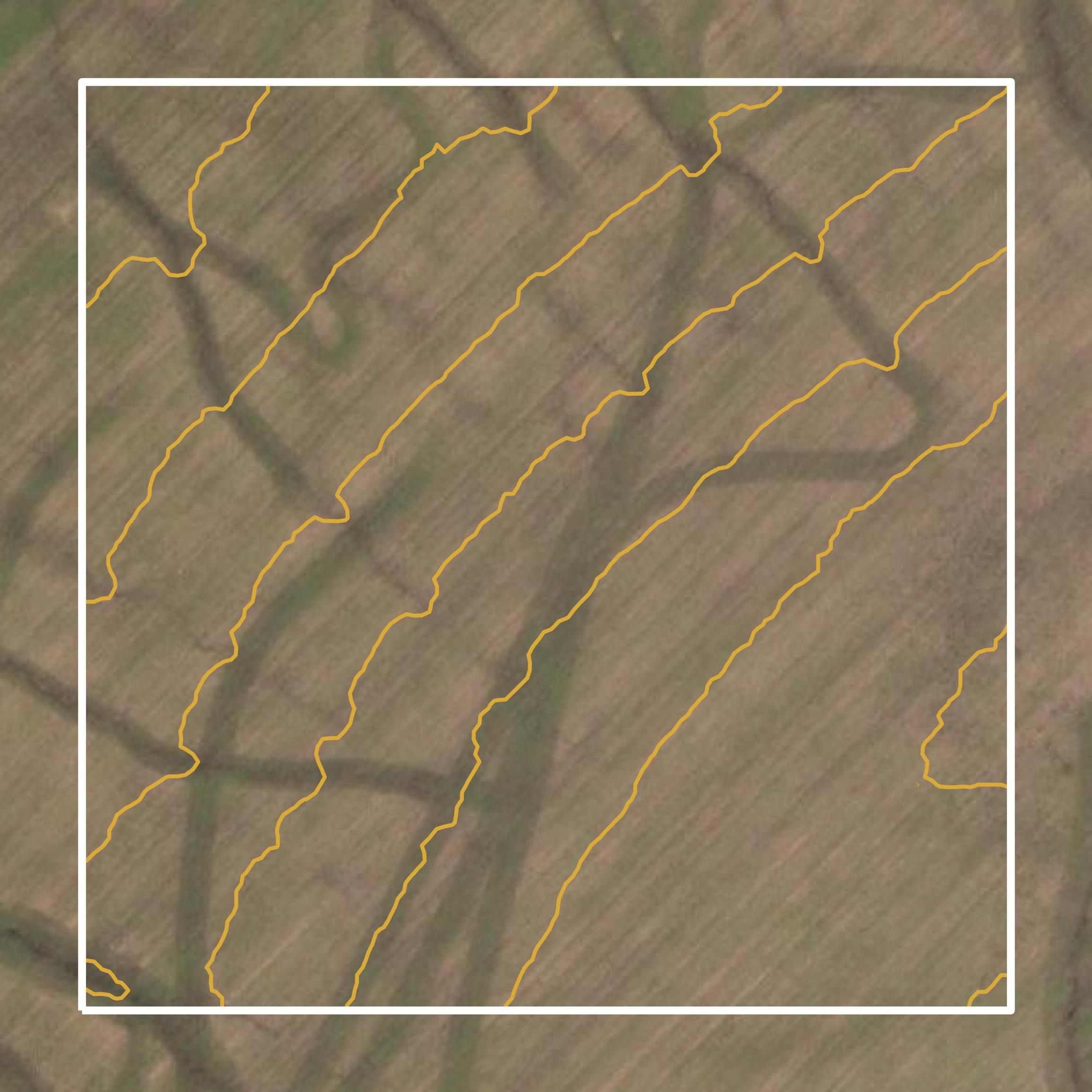 This image shows a contour map in Rockwall County created using GIS data in Equator.