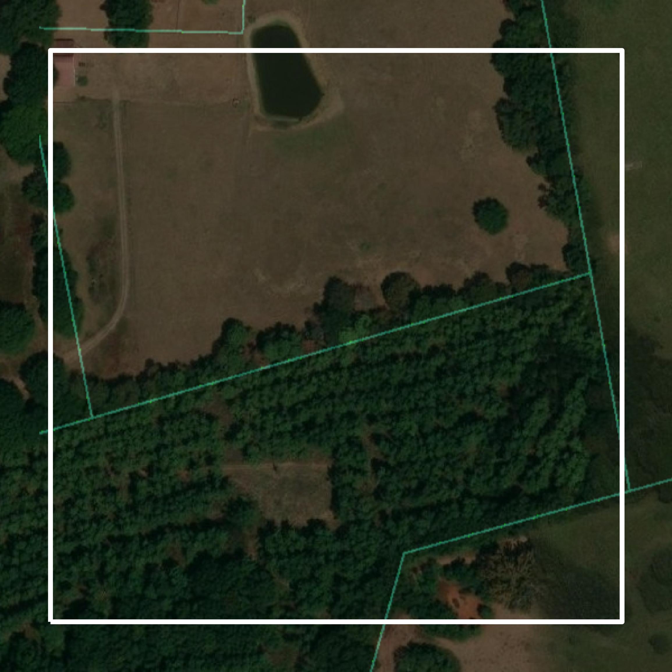 This image shows parcel and building data in San Augustine County created using GIS data in Equator.